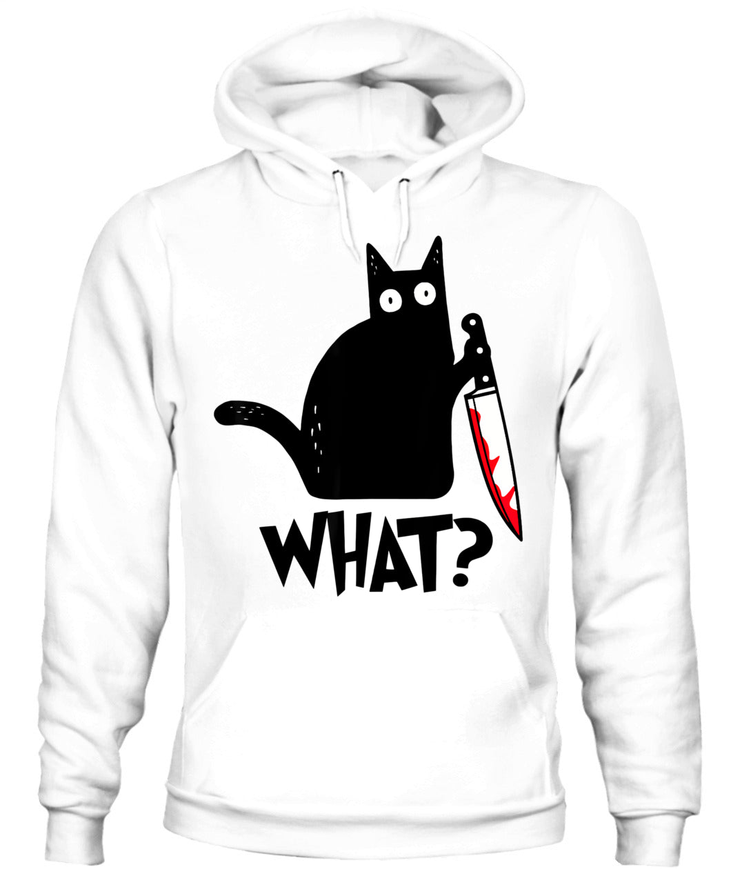 Cat What? Funny Black Cat Murderous Cat With Knife T-Shirt