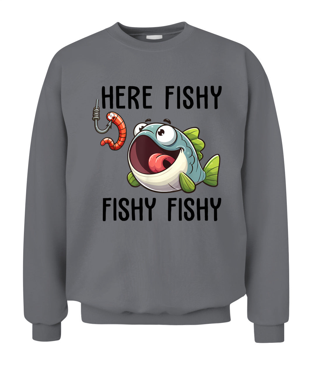 Here Fishy Fisherman Funny Fishing Lover Cute Fish Worm T-Shirt