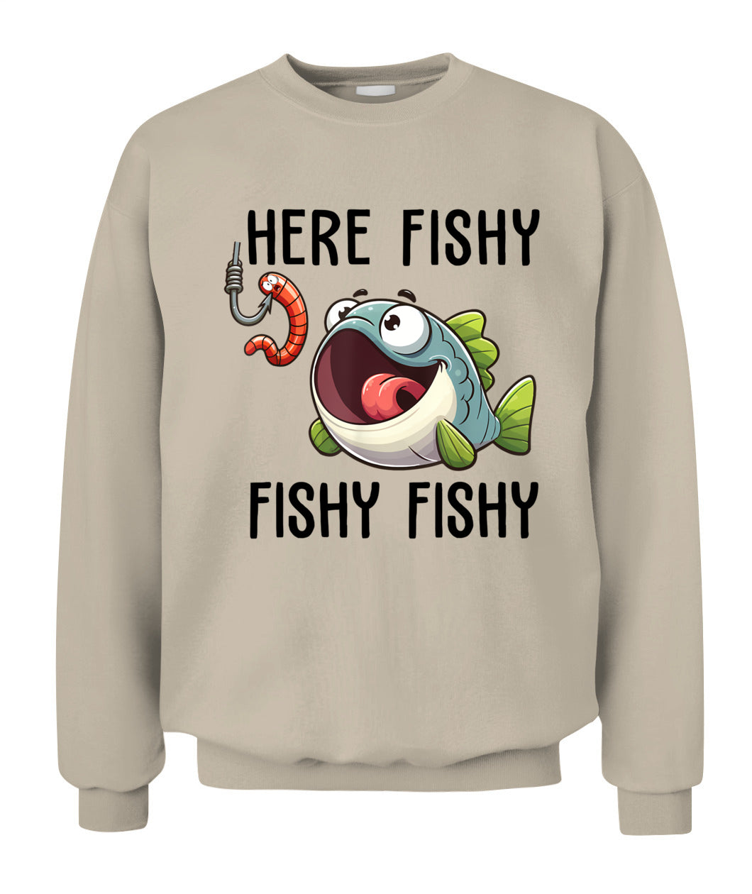 Here Fishy Fisherman Funny Fishing Lover Cute Fish Worm T-Shirt