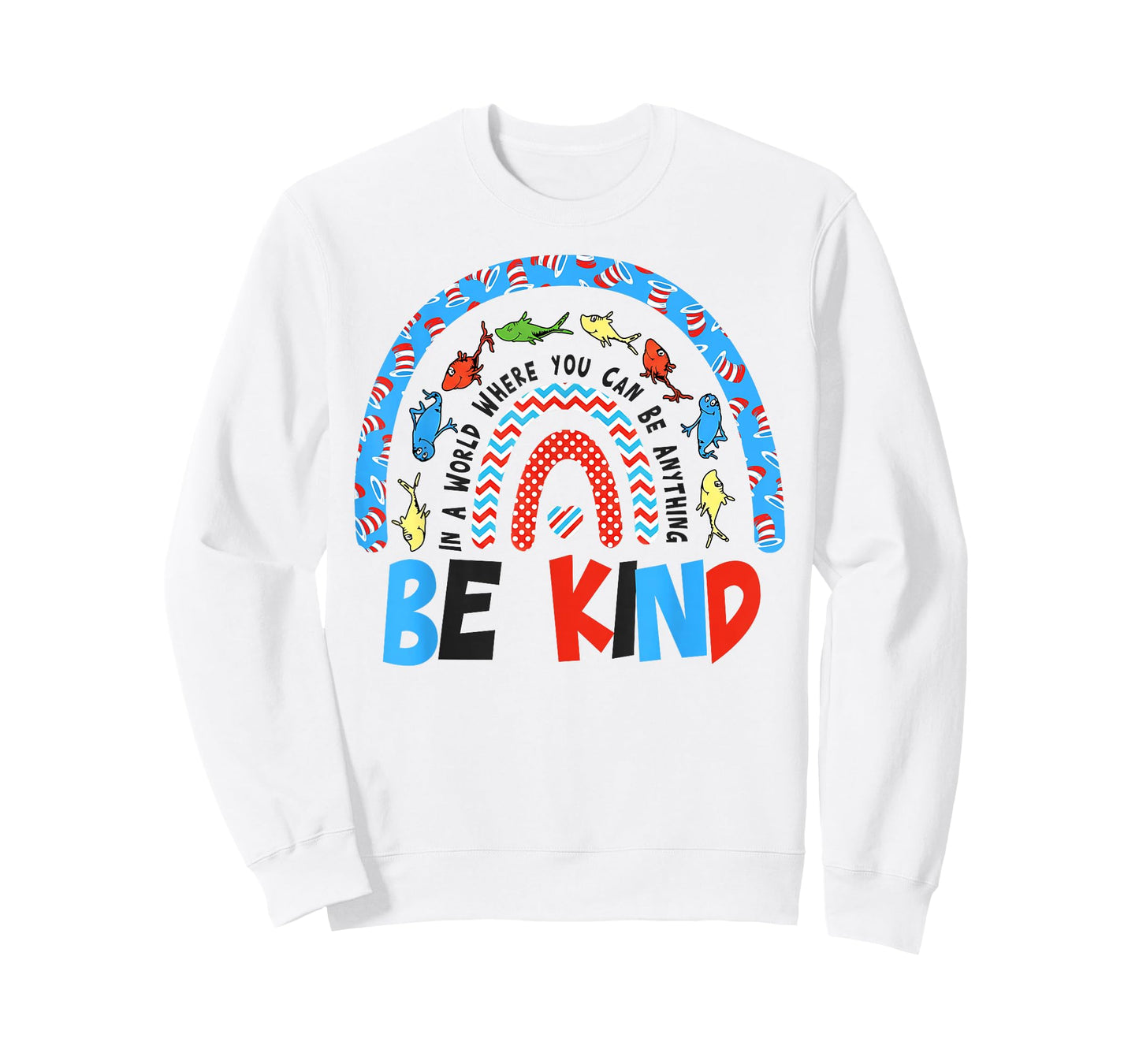 Autism Awareness Be Kind Why Fit in Doctor Teacher Cat Hat T-Shirt - Sweatshirt | White