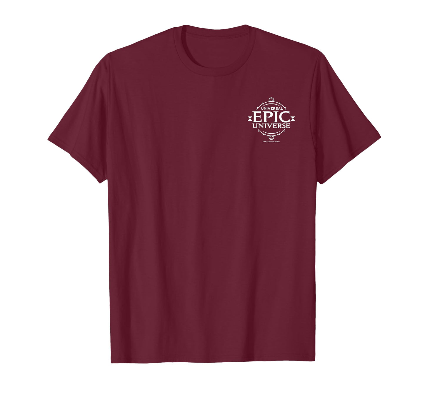 Universal Epic Universe Minimalist Logo White Pocket Hit T-Shirt