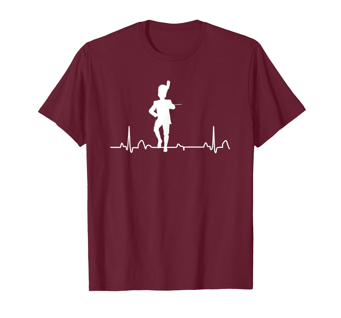 Funny Drum Major Heartbeat Marching Band Gift Men Women Kids T-Shirt