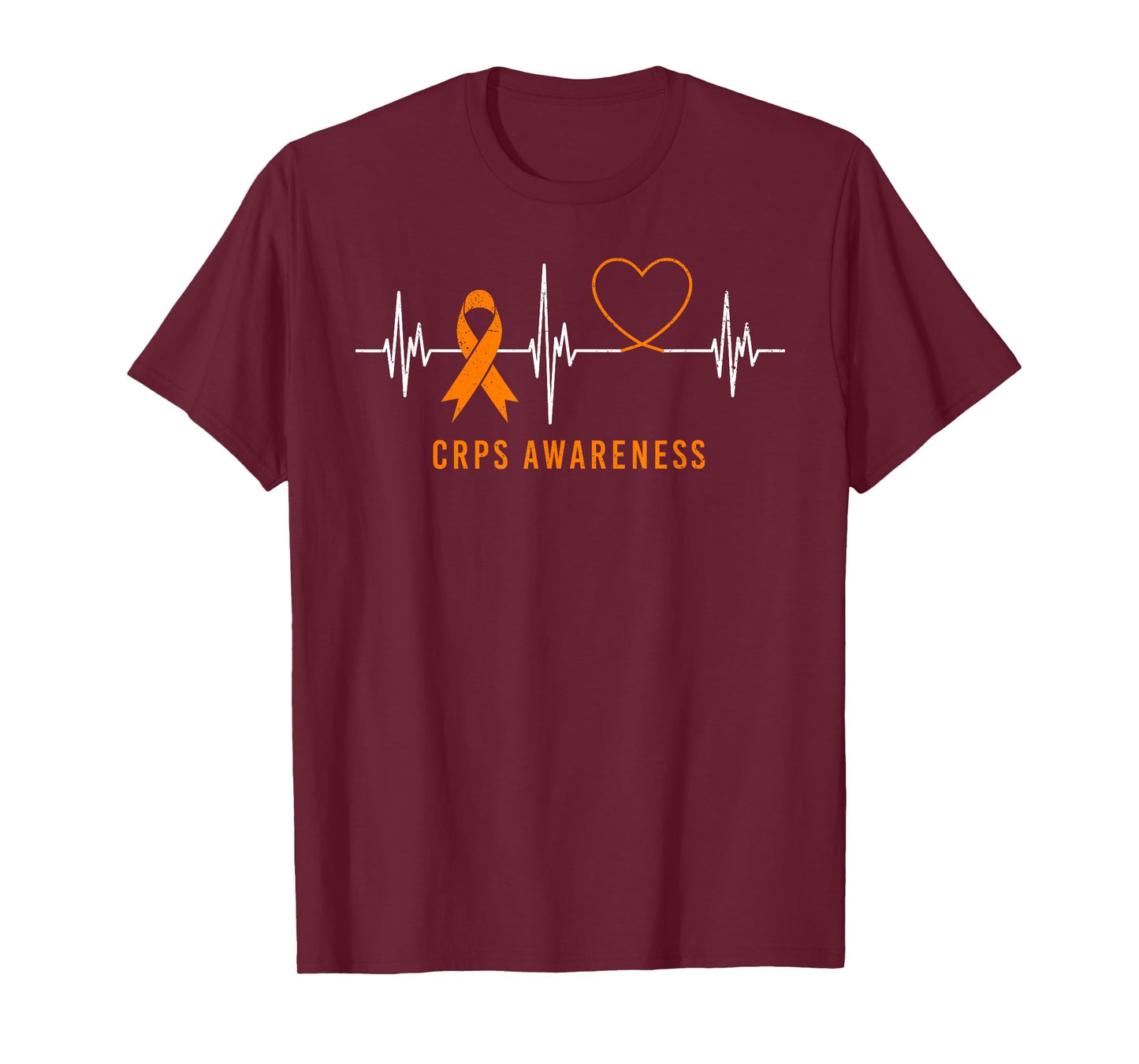 Heartbeat RSD CRPS Awareness Month Orange Ribbon Support T-Shirt