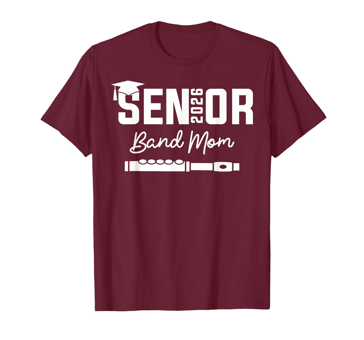 Senior Band Mom 2026 Marching Band Class Of 2026 Flute T-Shirt
