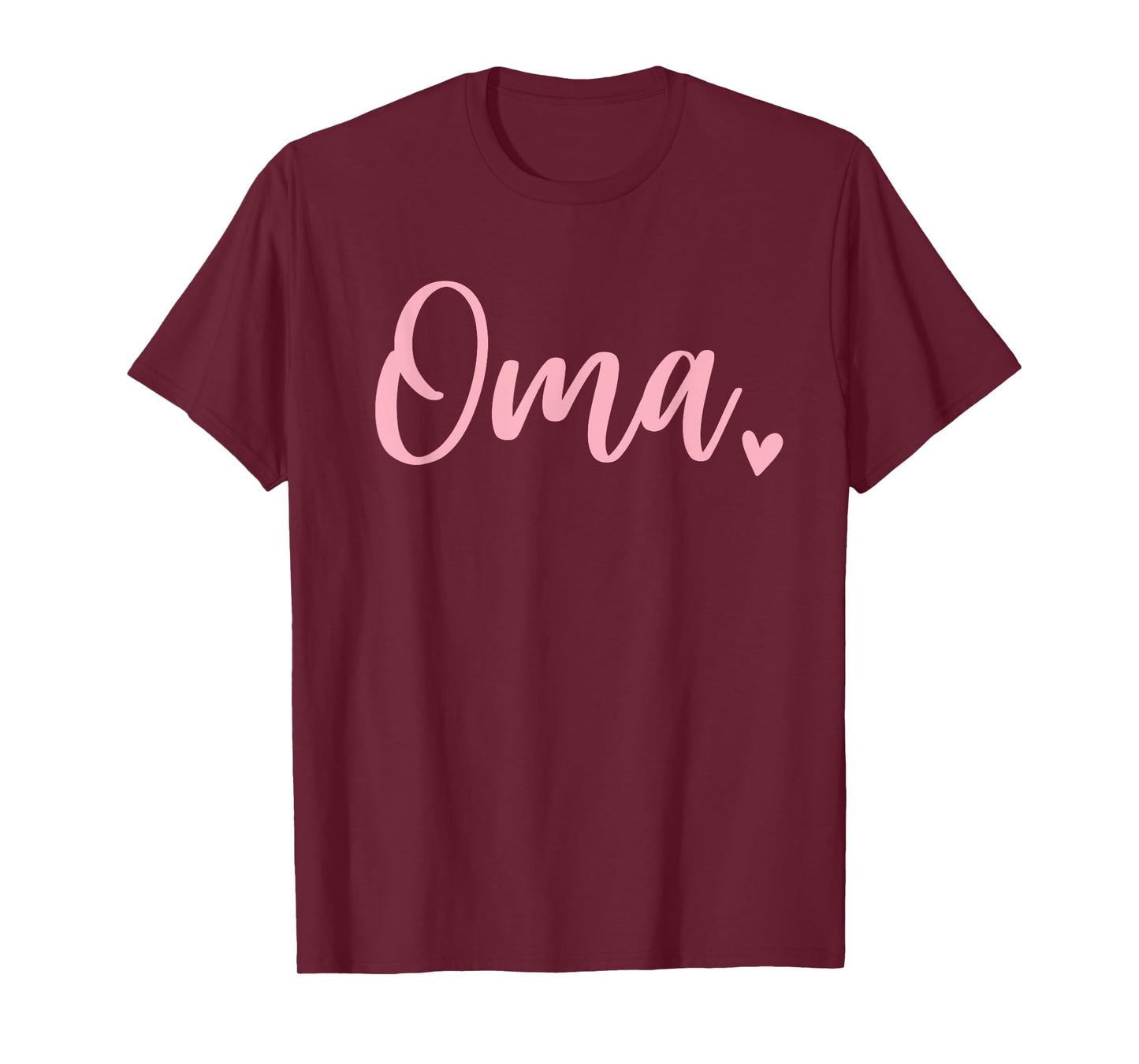 Oma Cute Heart Grandma Womens Pink T-Shirt