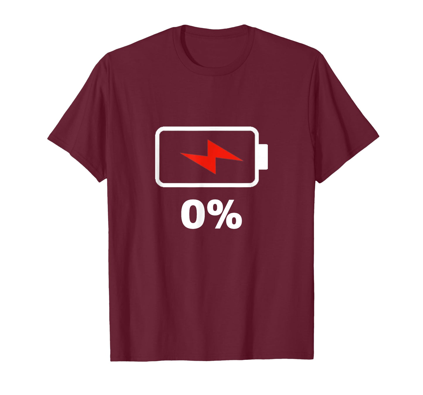 Battery 0% shirt 0% remaining Battery Dead shirt no battery T-Shirt