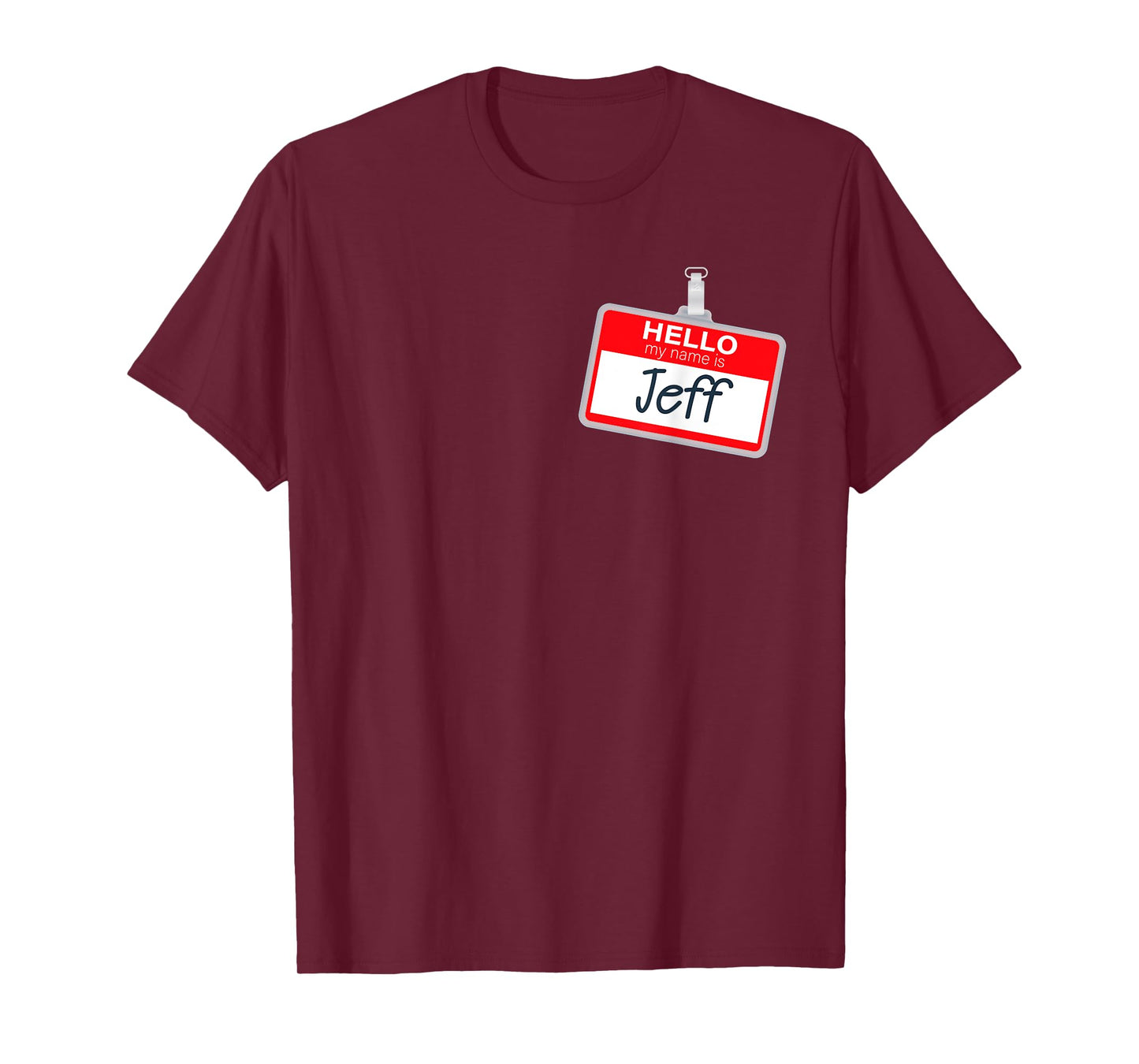 Hello My Name Is Jeff Funny Halloween Costume Name Tag T-Shirt