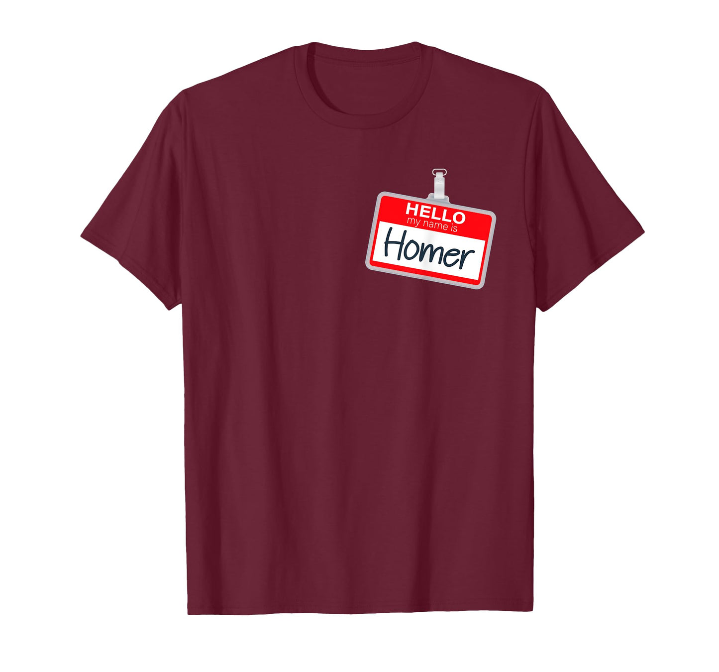 Hello My Name Is Homer Lazy Halloween Costume Name Tag T-Shirt