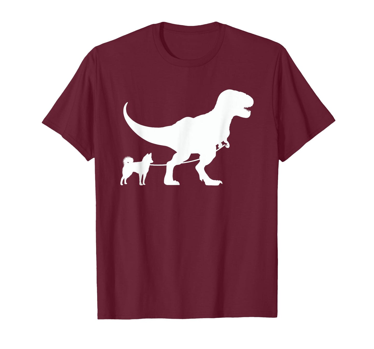 T-Rex Walking a Dog Funny Alaskan Klee Kai Dad Dog Lovers Men Women Kids T-Shirt