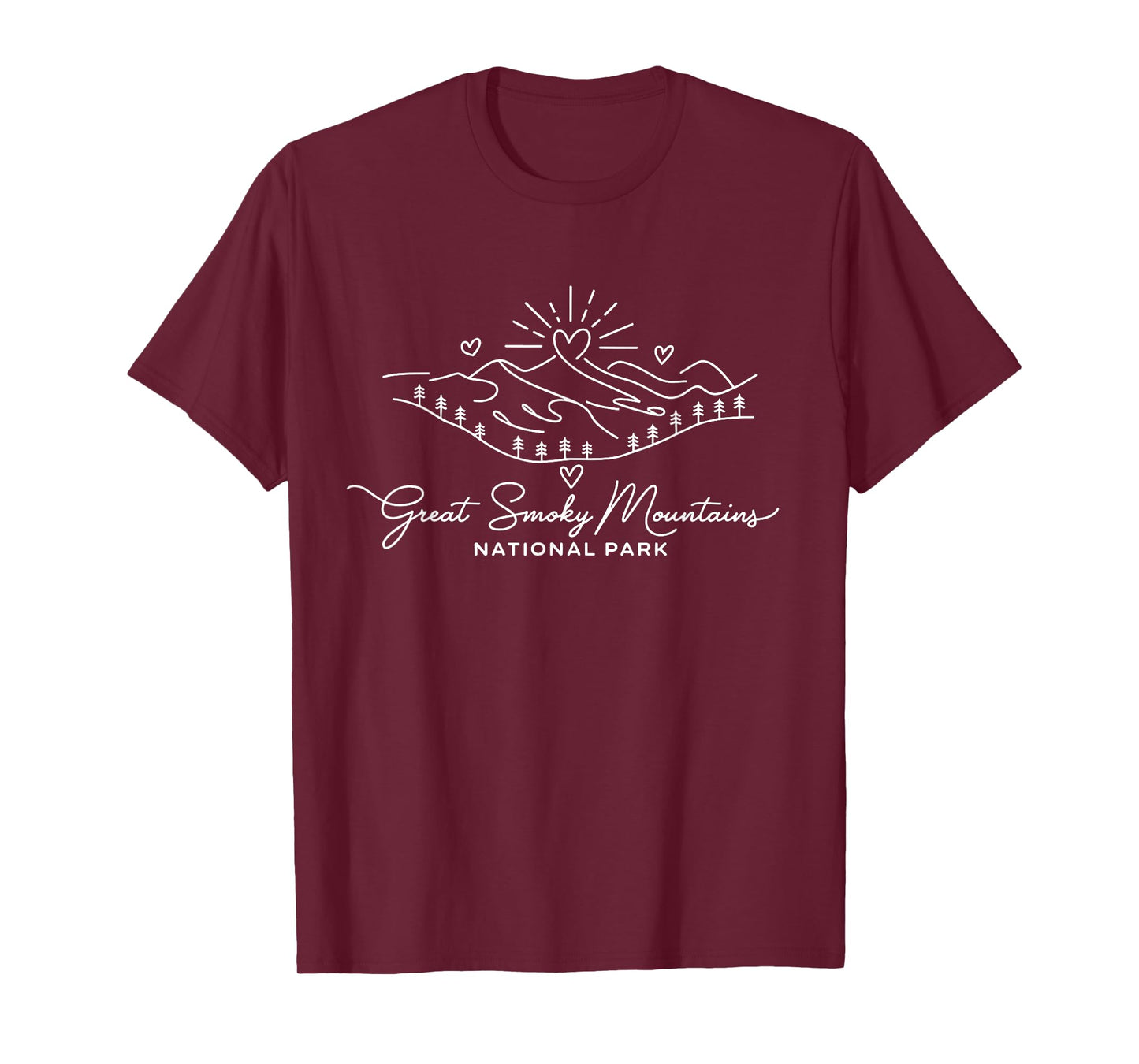 Great Smoky Mountains Signature Heart Art - US National Park T-Shirt