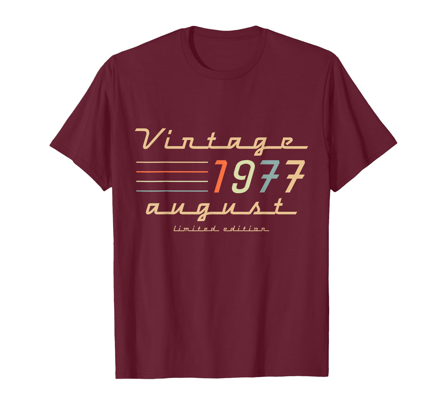 48th Birthday Gifts For Men August 1977 48 Year Old Bday T-Shirt