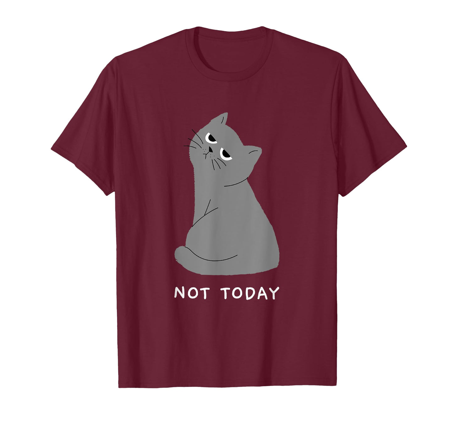 Not Today Cat Shirt Women Funny Cartoon Cute Nope Lazy Top T-Shirt