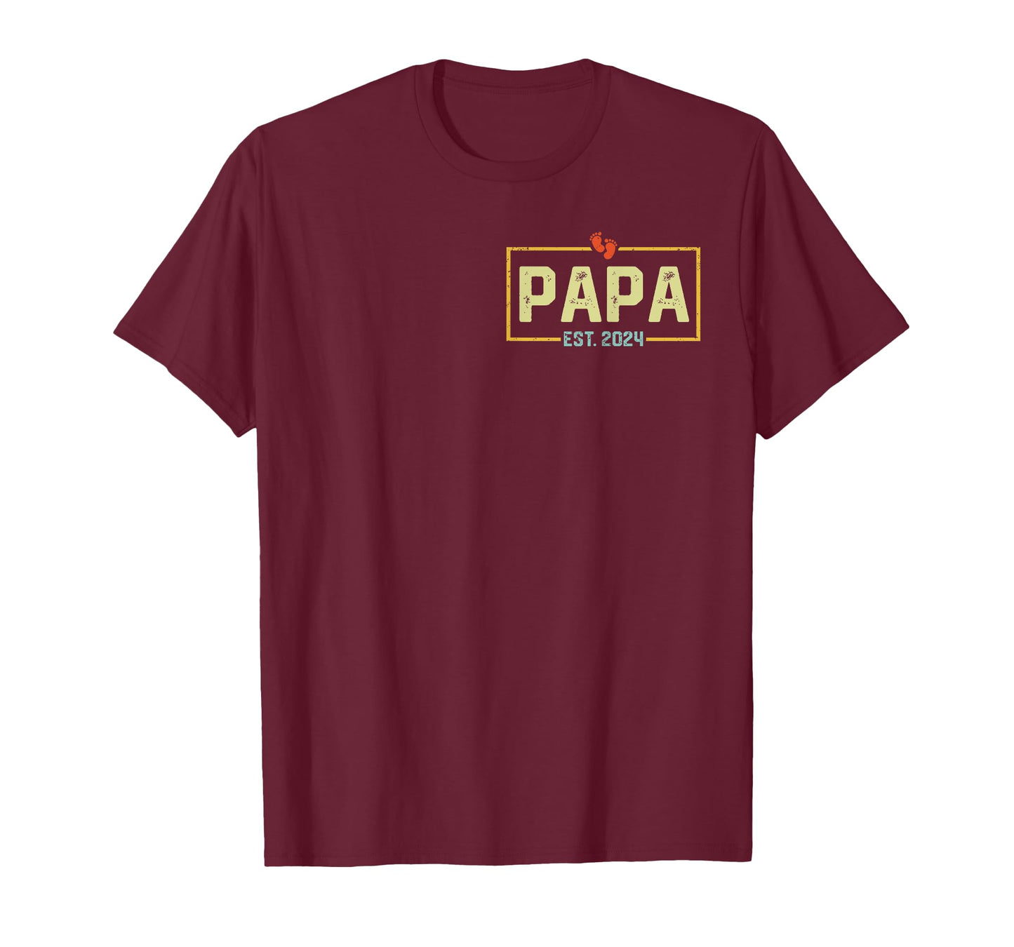 Papa Est. 2024 Papa 2024 Logo New Dad Fathers Day T-Shirt