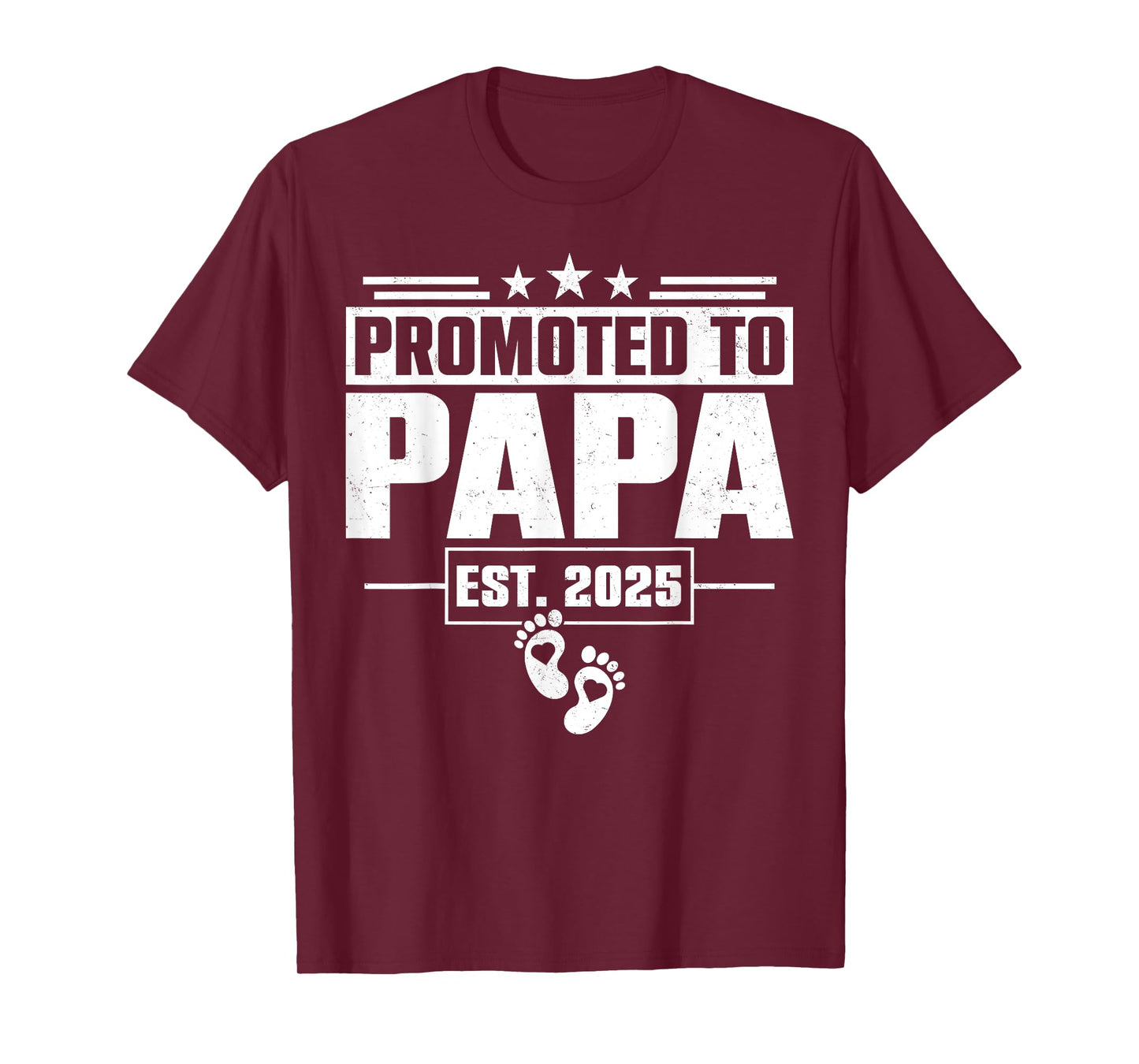 Retro Promoted To Papa Est. 2025 New Grandpa Fathers Day Men T-Shirt