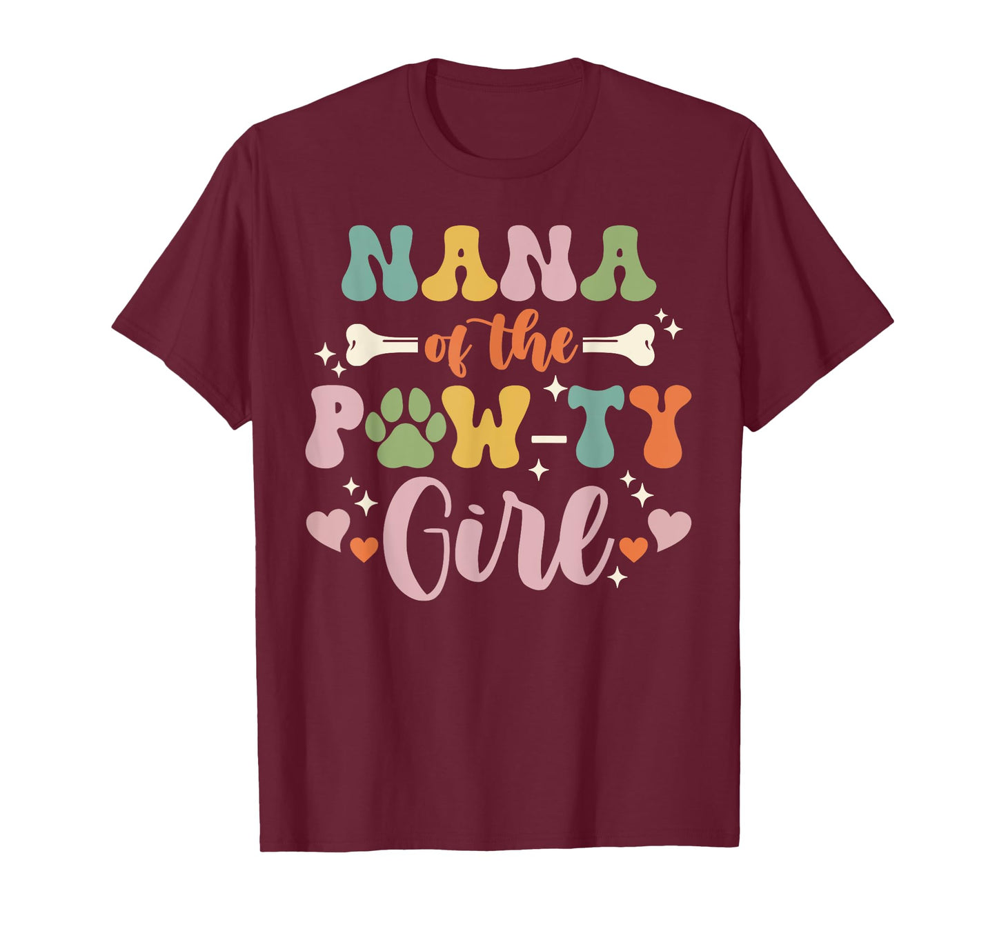 Nana Of The Pawty Girl Dog Grandma Family Matching T-Shirt