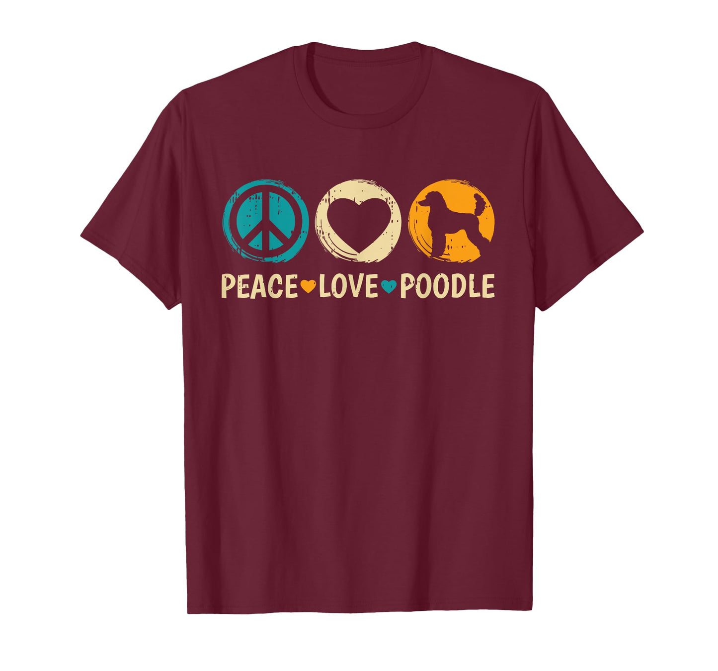 Peace Love Poodle Dog Retro Puppy Lover Owner Groomer Men Women Girls Kids T-Shirt