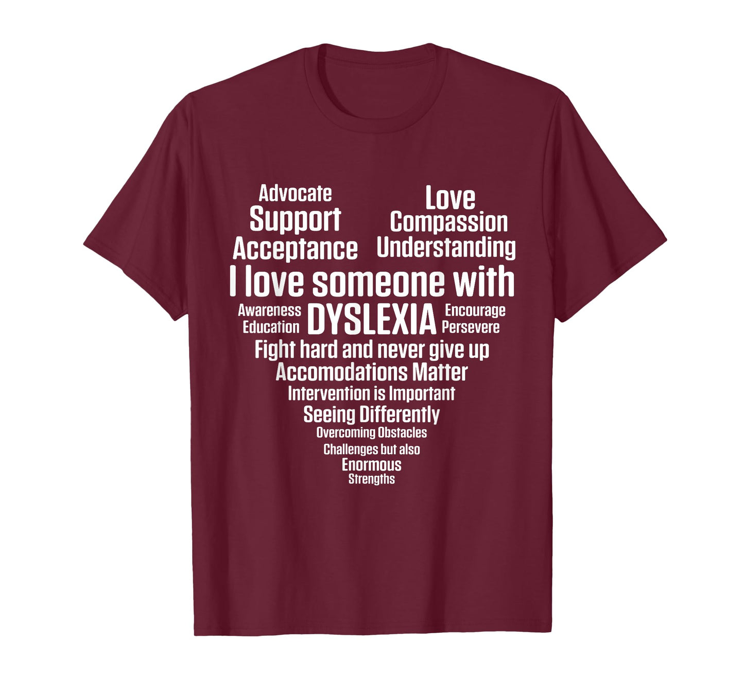 Dyslexia Teacher Therapist Heart Love Dyslexic Therapy Men Women T-Shirt