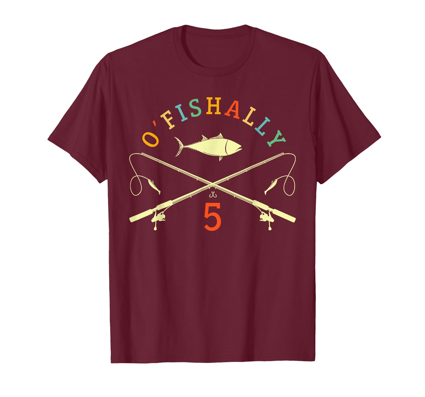 O-Fishally 5 Years Old Fisherman 5th Birthday Fishing T-Shirt