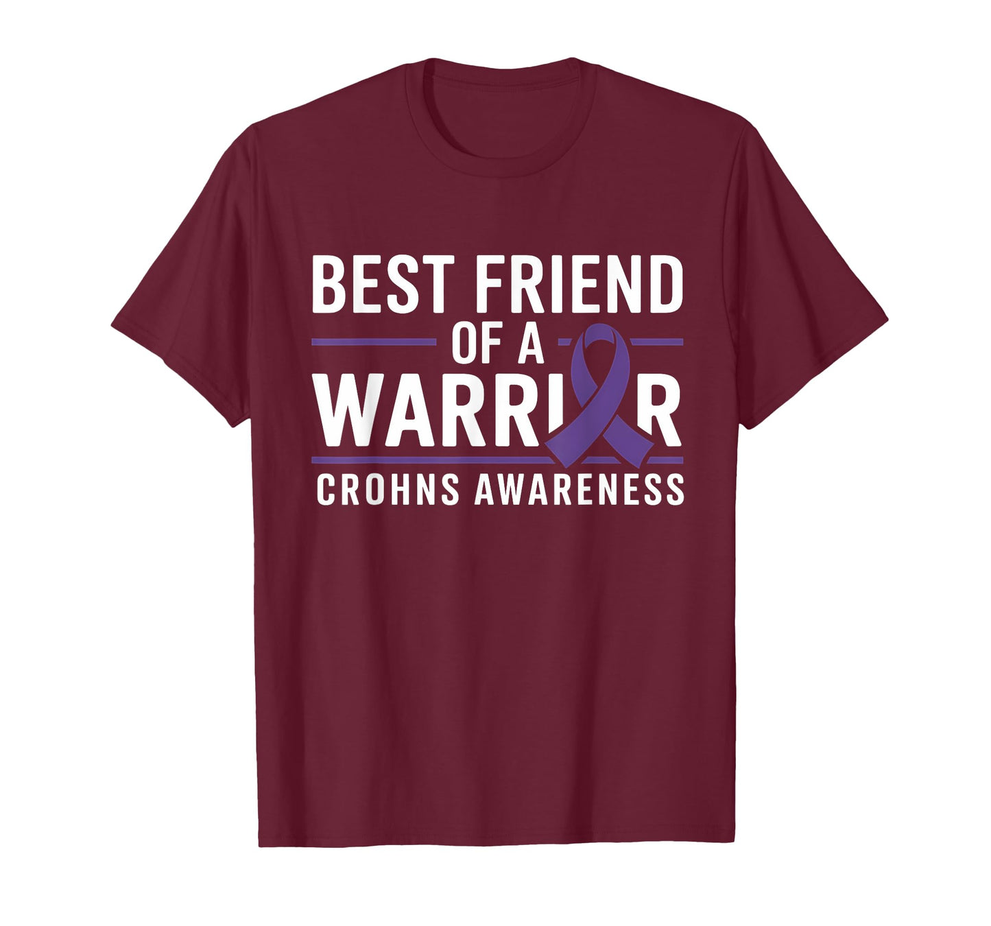 Crohns Awareness Best Friend Of A Warrior Purple Ribbon T-Shirt