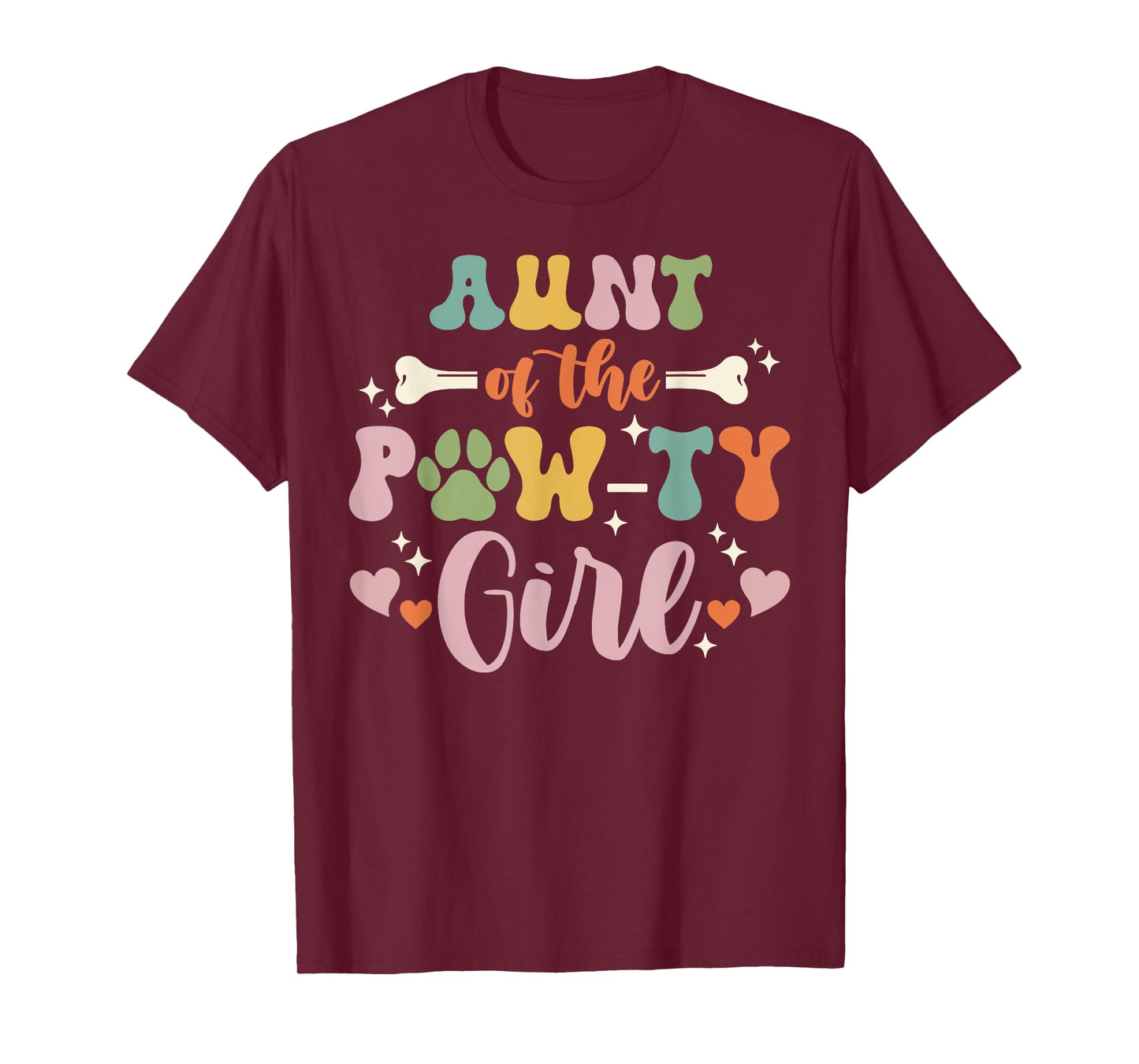 Aunt Of The Pawty Girl Dog Aunt Family Matching T-Shirt