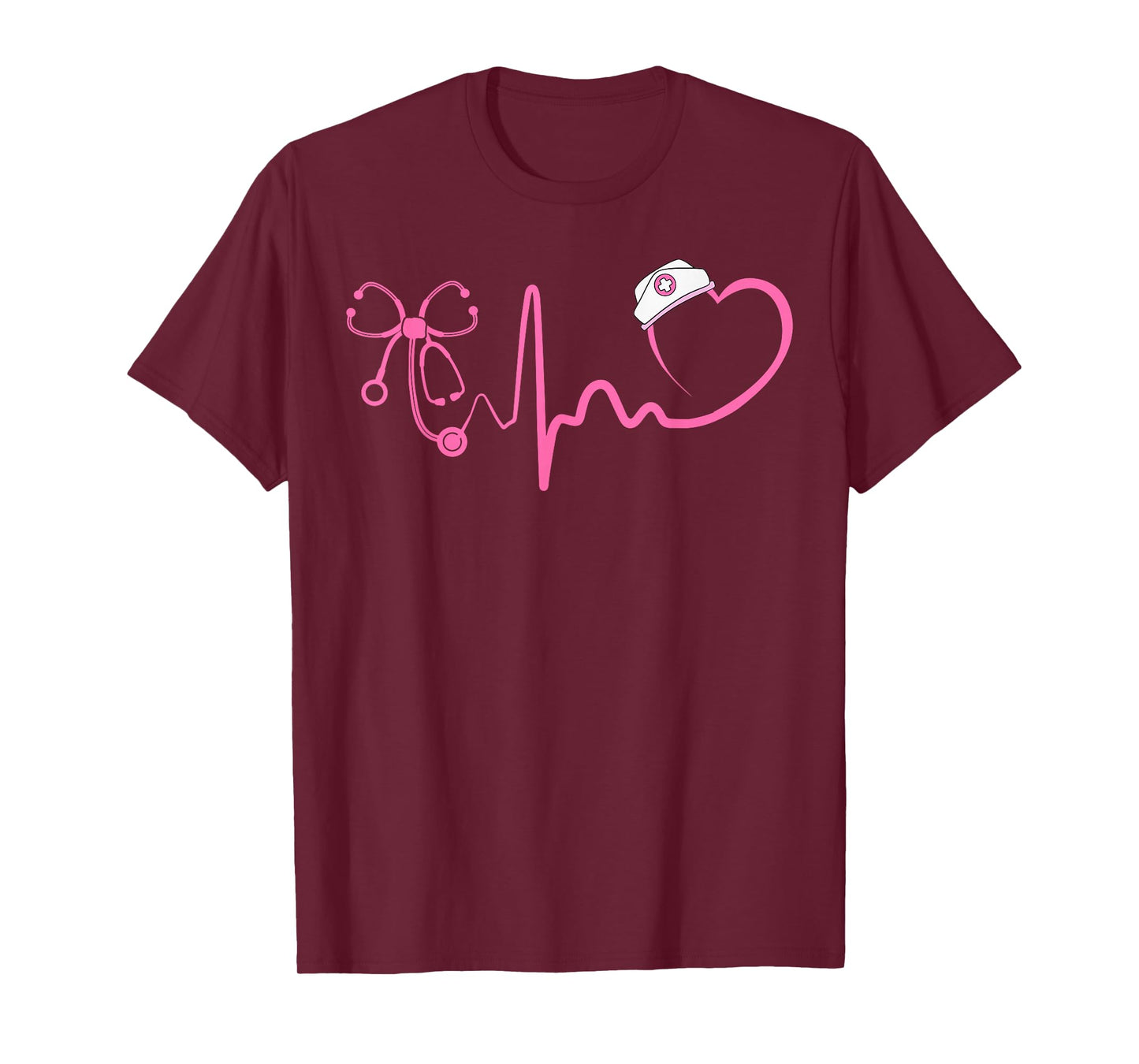 Women Stethoscope Nurse Coquette Heartbeat Nurse Life T-Shirt