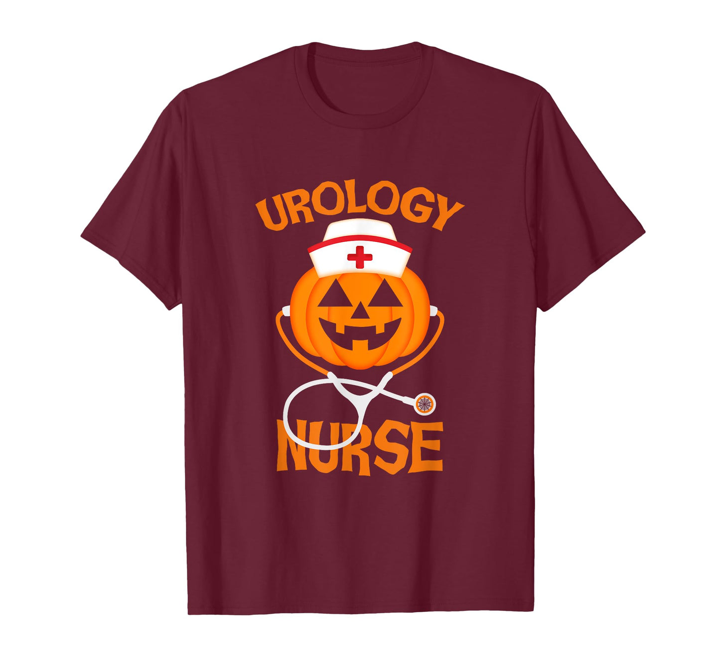 Stethoscope Pumpkin Urology Nurse Halloween For Men Women T-Shirt
