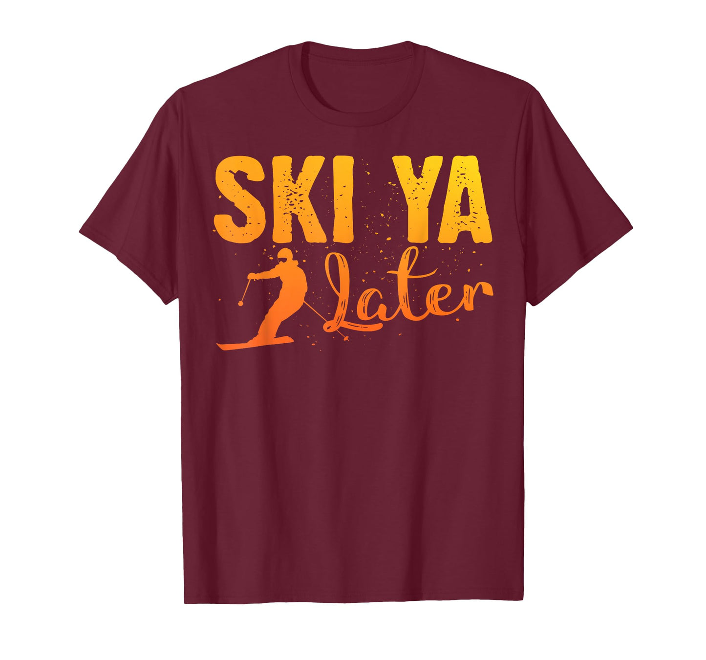 Unique Skiing Art for Men Women Kids Skier Mountain Skiing T-Shirt
