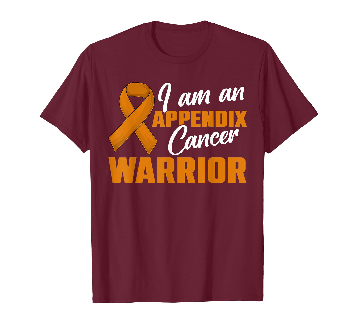 I Am An Appendix Cancer Awareness Month Warrior Amber Ribbon T-Shirt