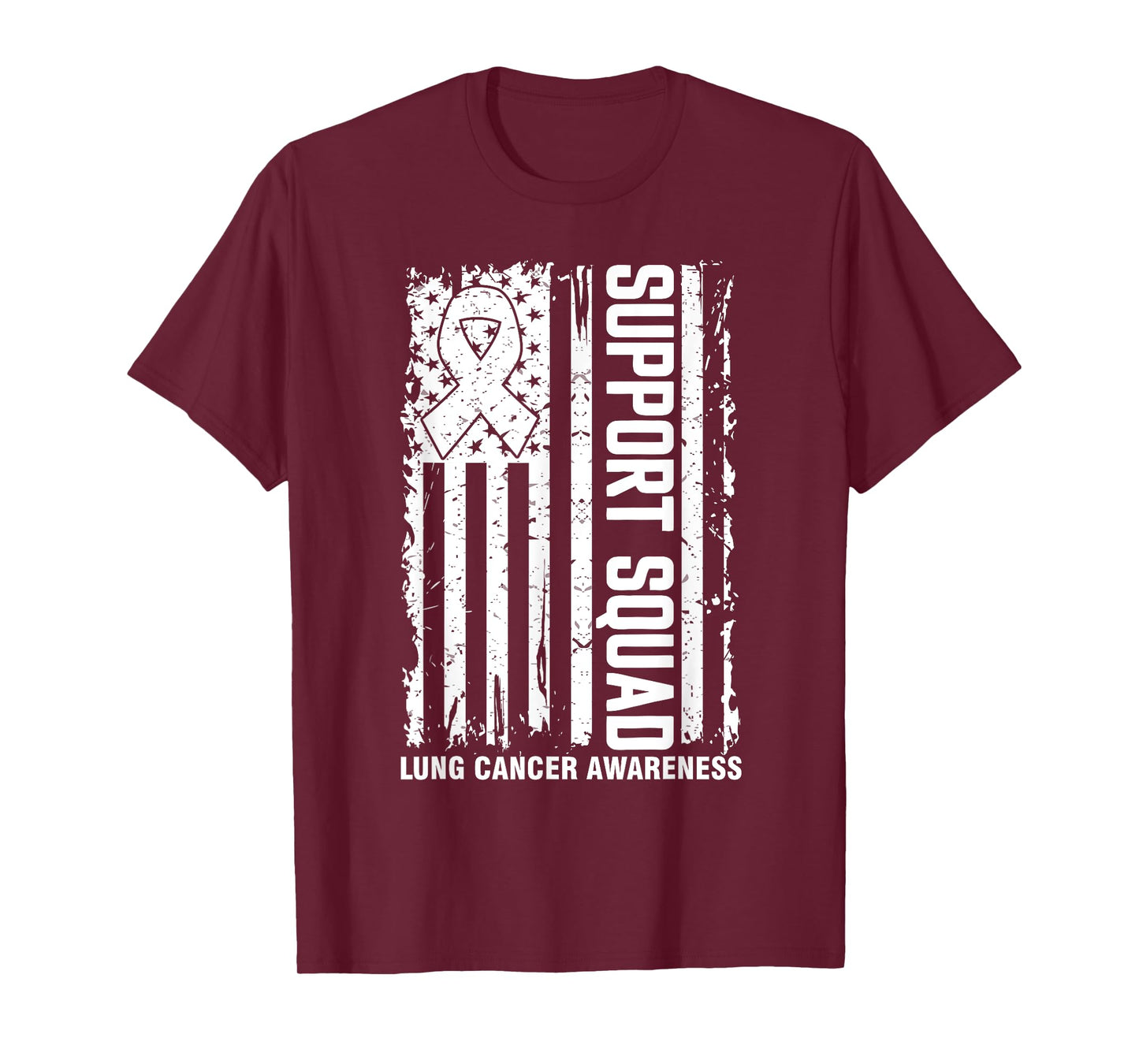 Support Squad Lung Cancer Awareness 2025 White Ribbon Tees T-Shirt