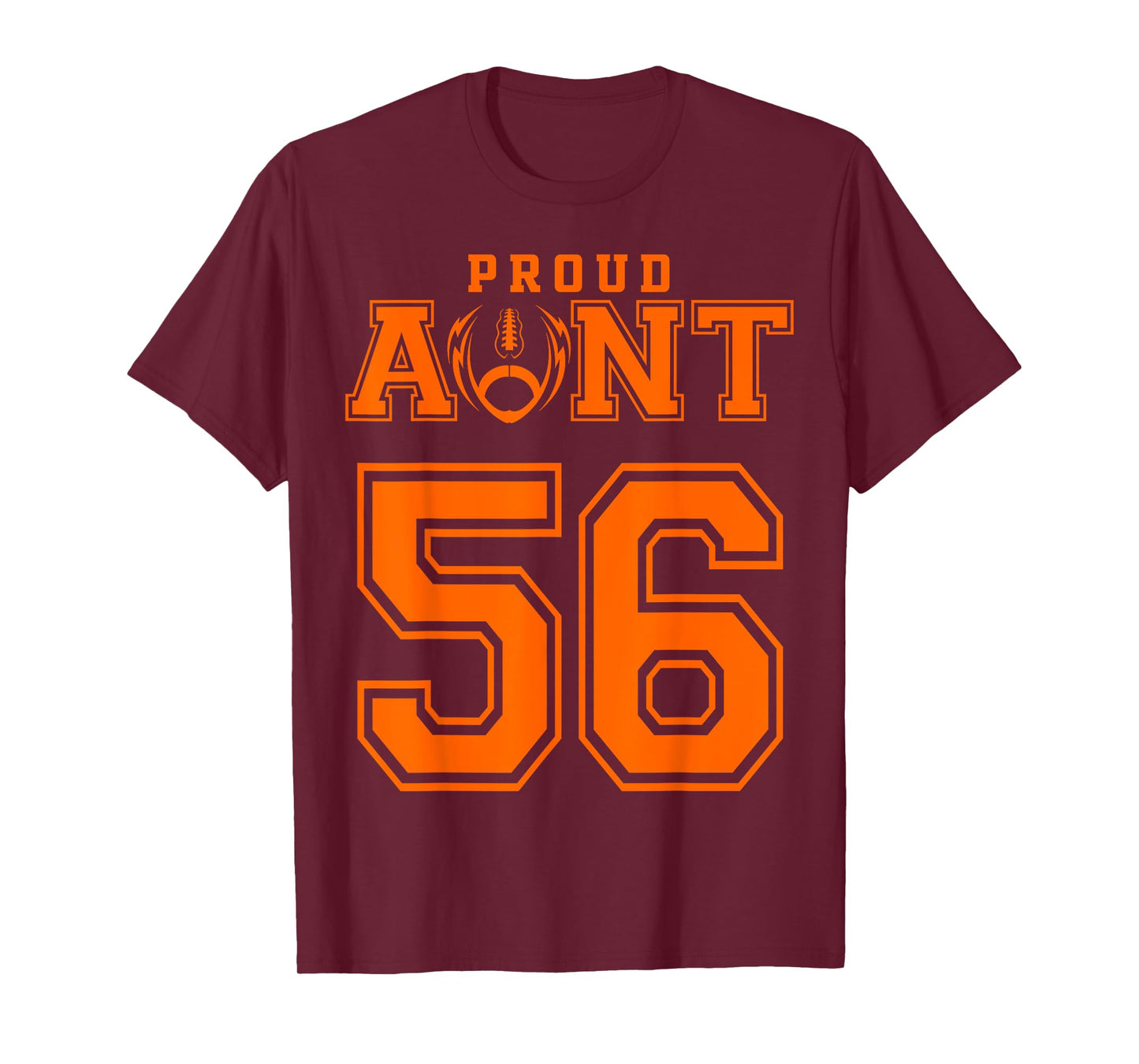 Custom Proud Football Aunt Number 56 OR T-Shirt