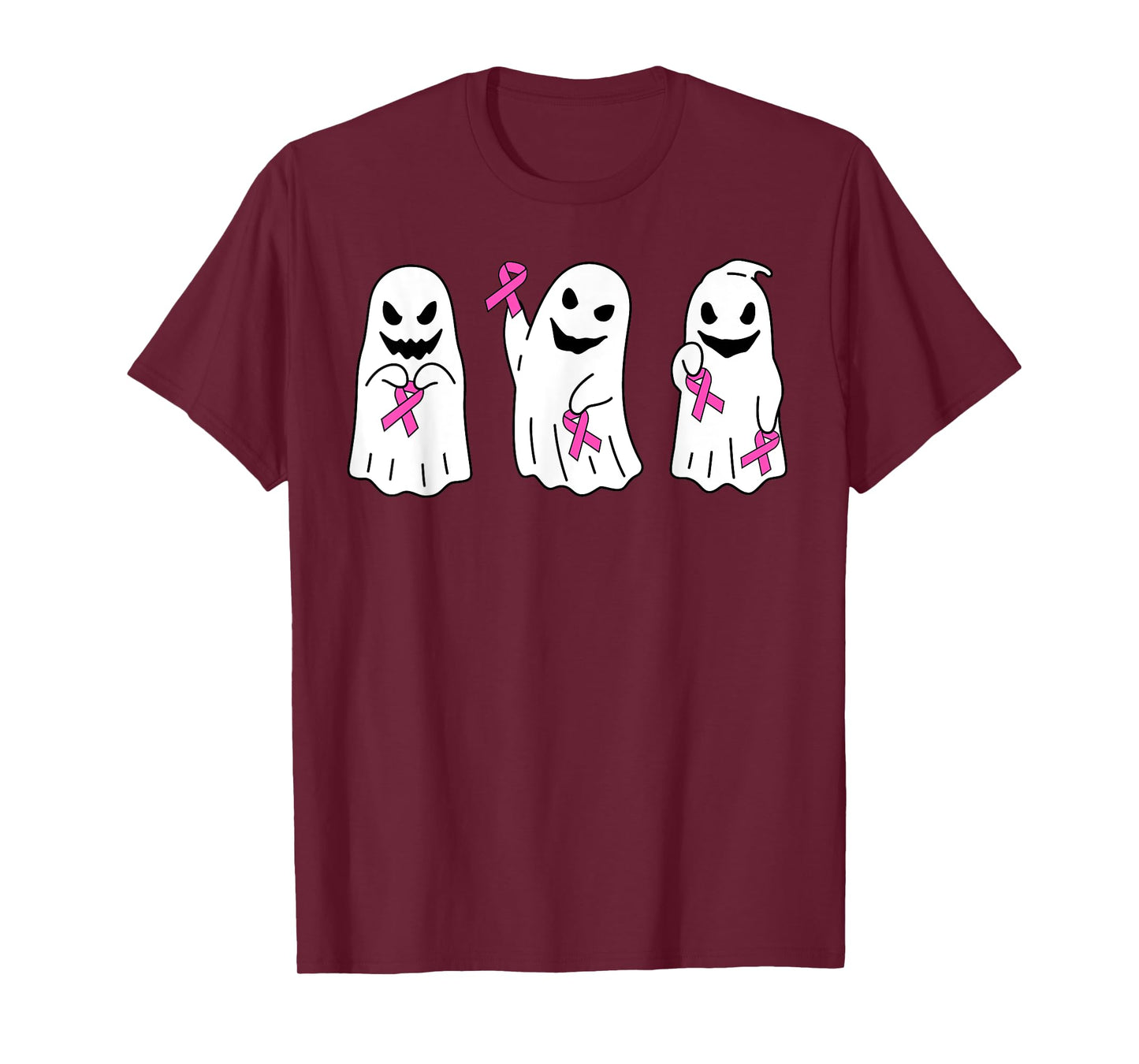 Pink Ribbon Breast Cancer Awareness Ghost Women Kids Toddler T-Shirt