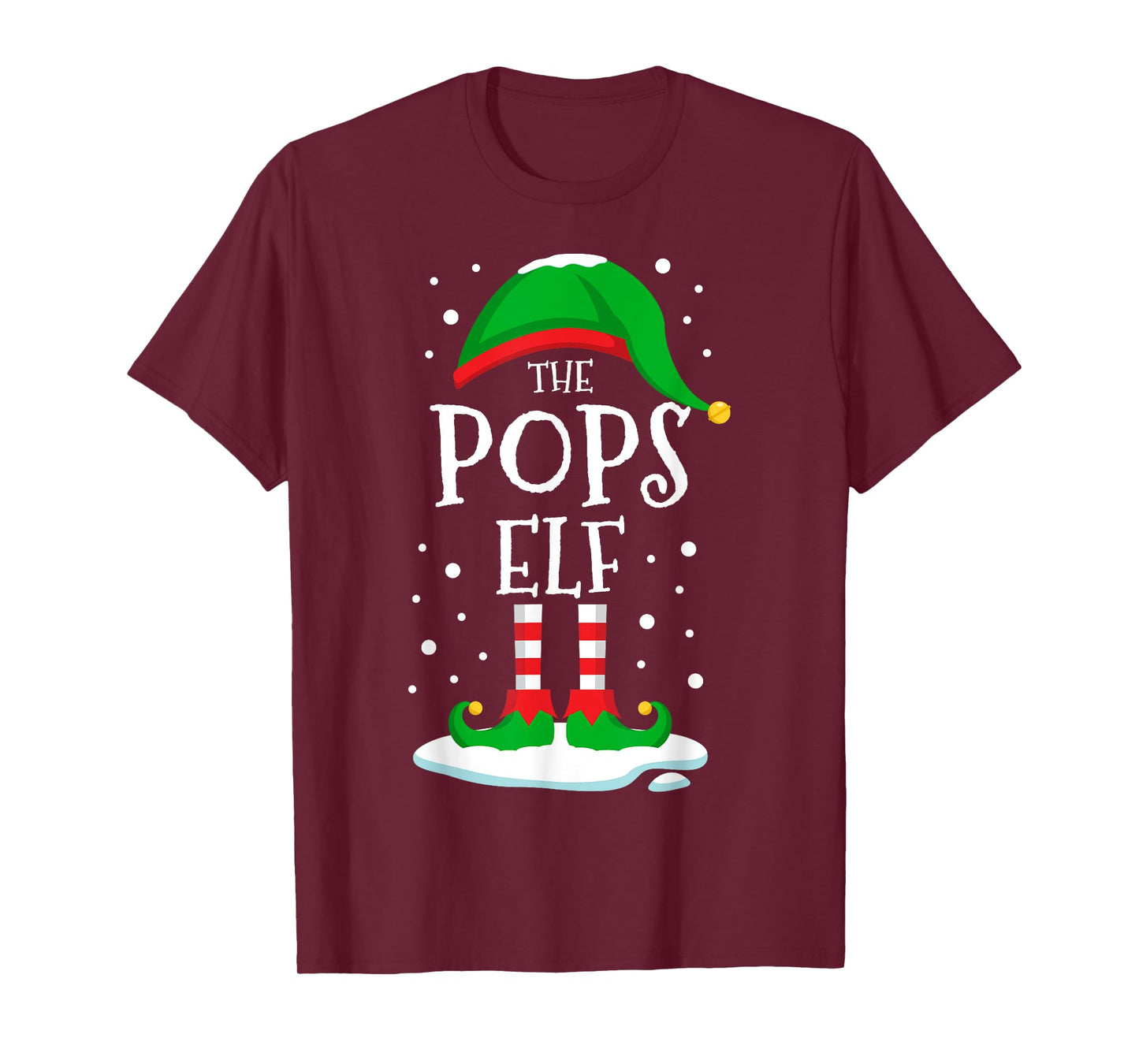 The Pops Elf Christmas Family Matching Xmas Grandpa Funny T-Shirt
