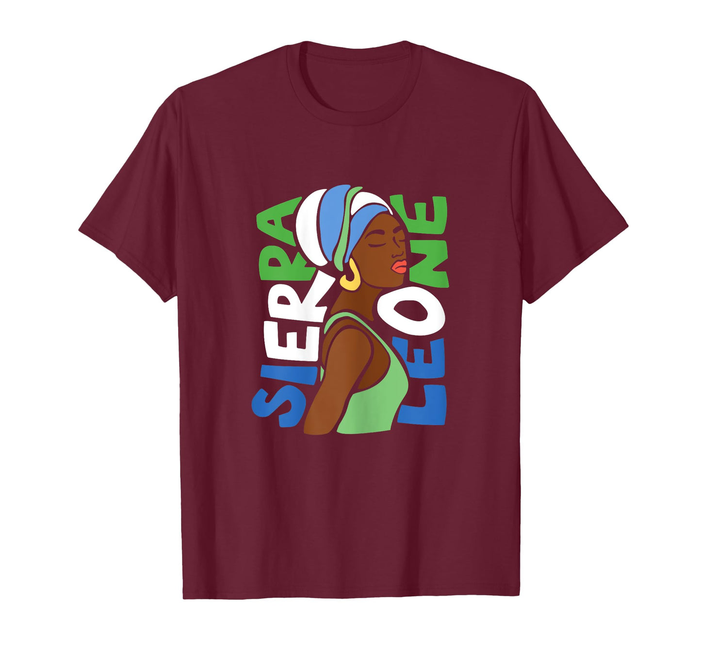 Sierra Leone Flag Ethnic African Heritage Black Woman Africa T-Shirt