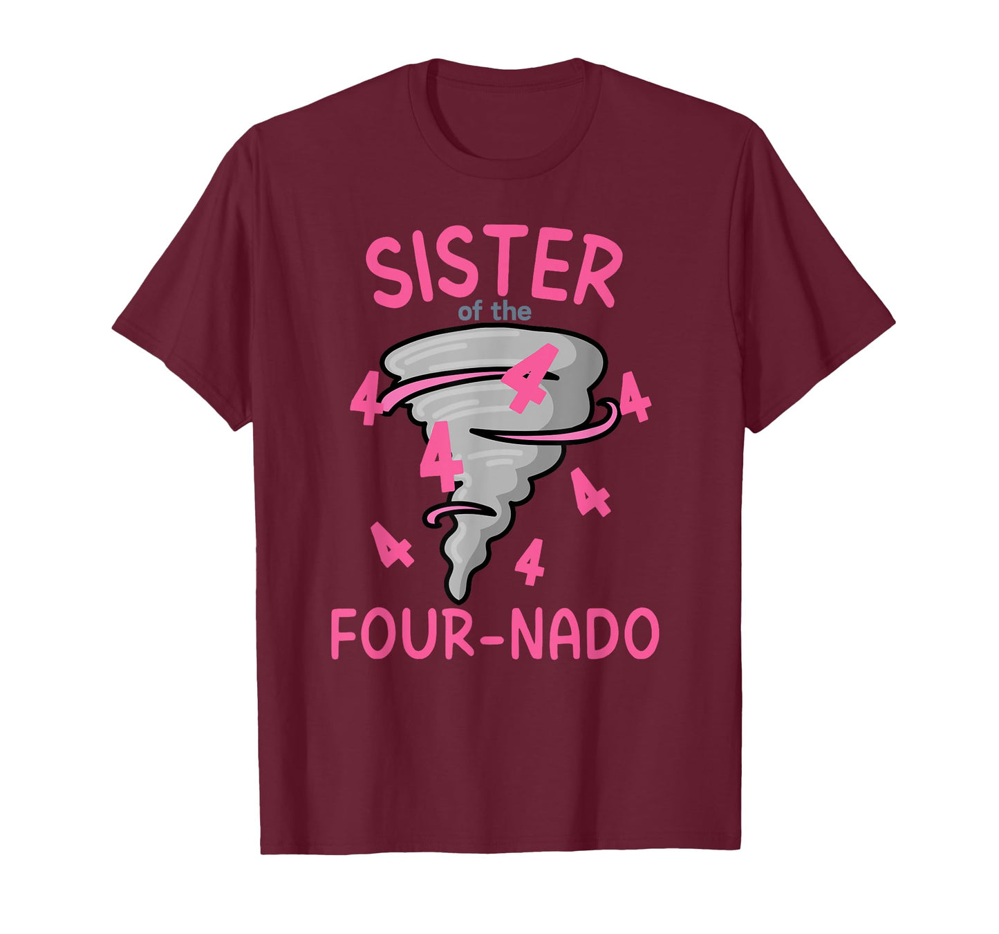 Sister of The Four-Nado Storm TorNado 4th Birthday Girl Kids T-Shirt