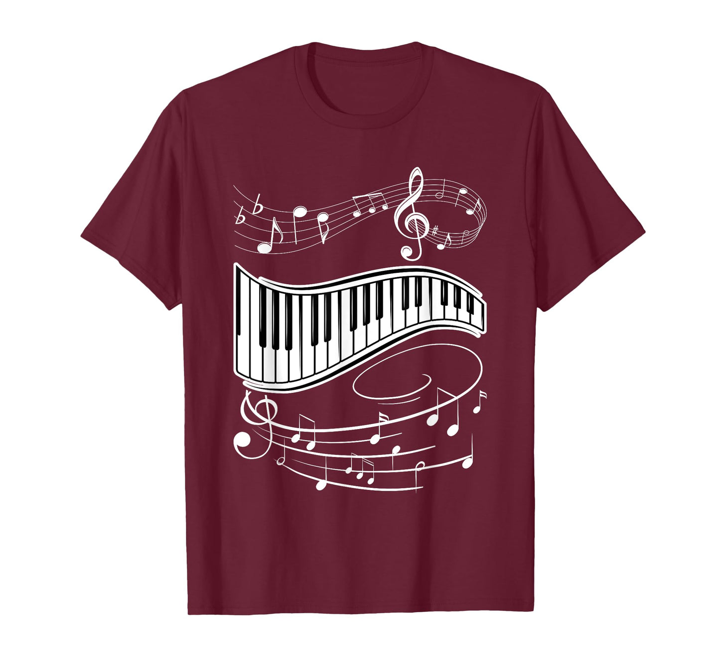 Pianist Music Notes Treble Clef Piano Player Keyboard Piano T-Shirt