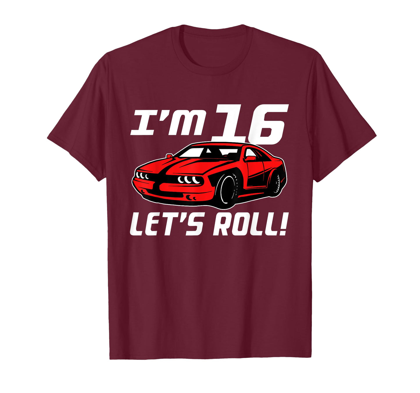 Funny 16th Birthday Gift Race Car Driver Boys 16 Years Old T-Shirt