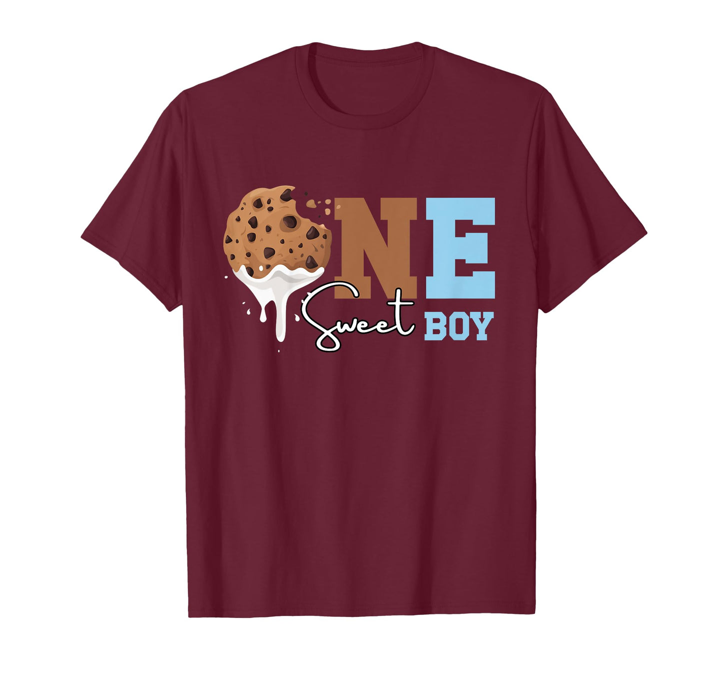 Kids One Sweet Boy Cookies and Milk 1st Birthday T-Shirt