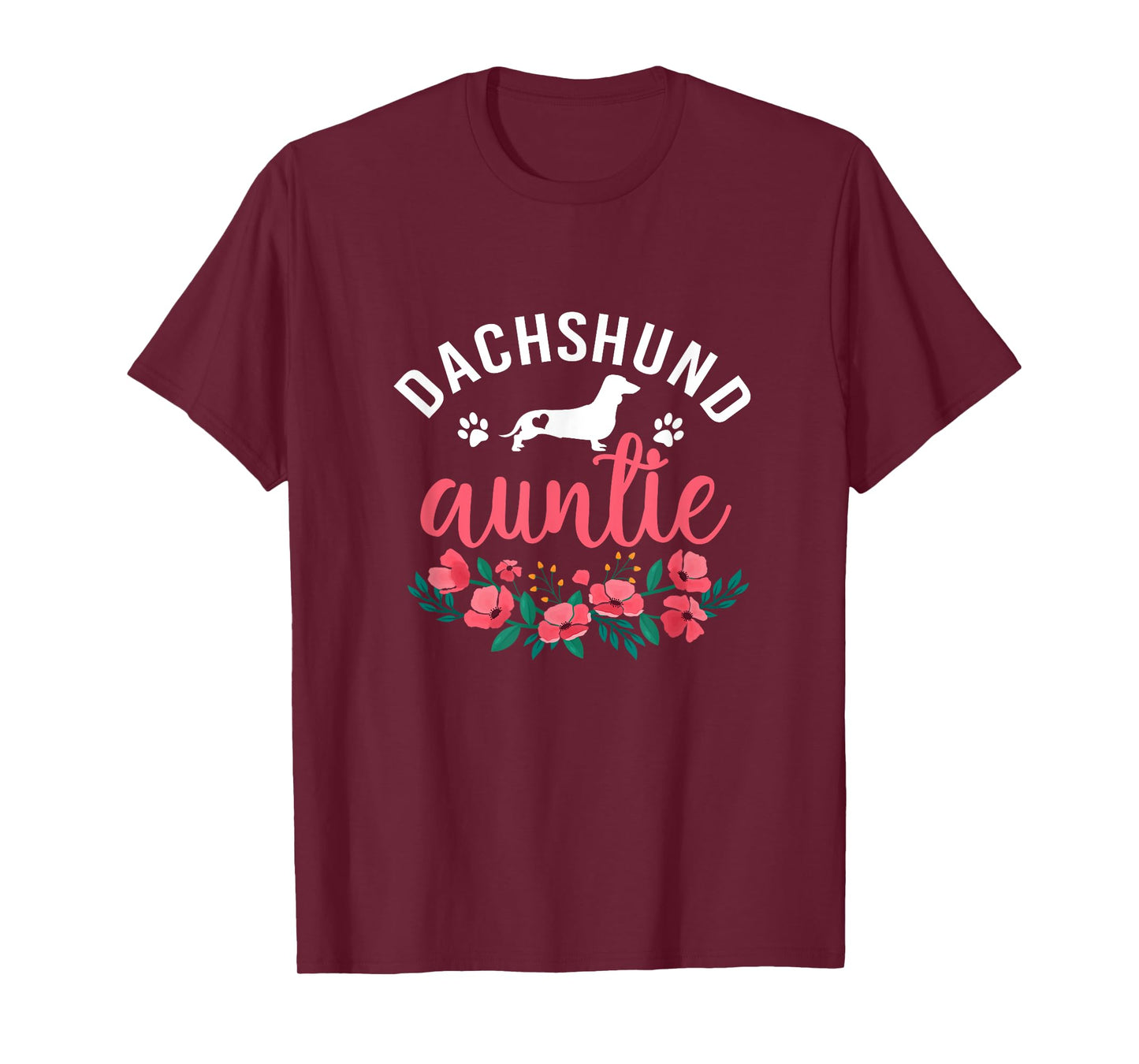 Dachshund Auntie Dog Gifts Women Aunt Dog Lover Christmas T-Shirt
