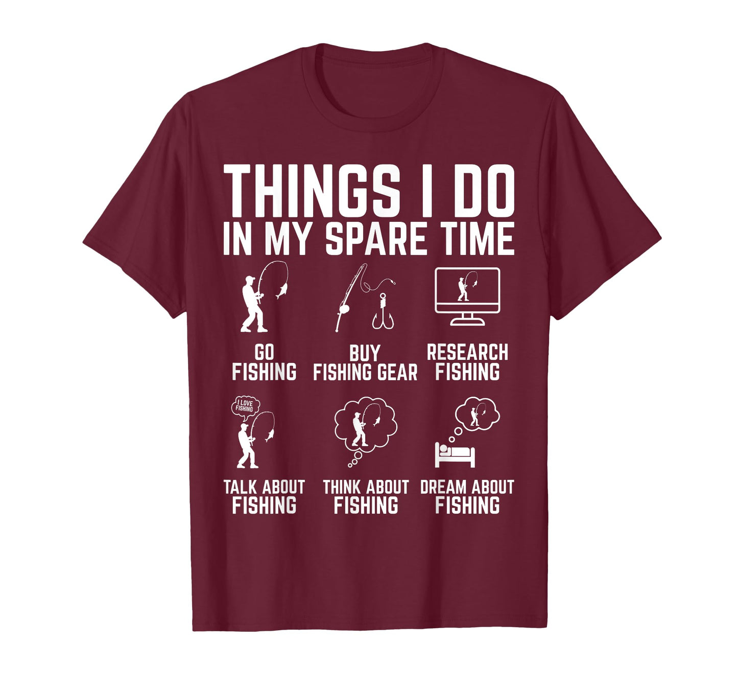 Fishing Things I Do In My Spare Time Fisherman Grandpa T-Shirt