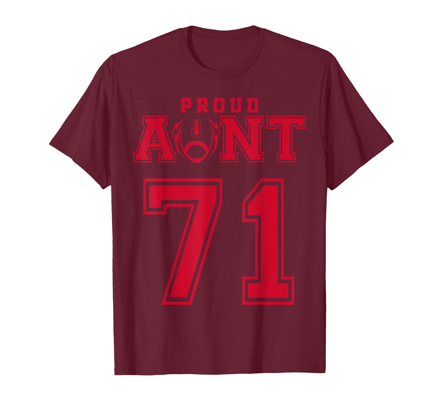 Custom Proud Football Aunt Number 71 R Personalized T-Shirt