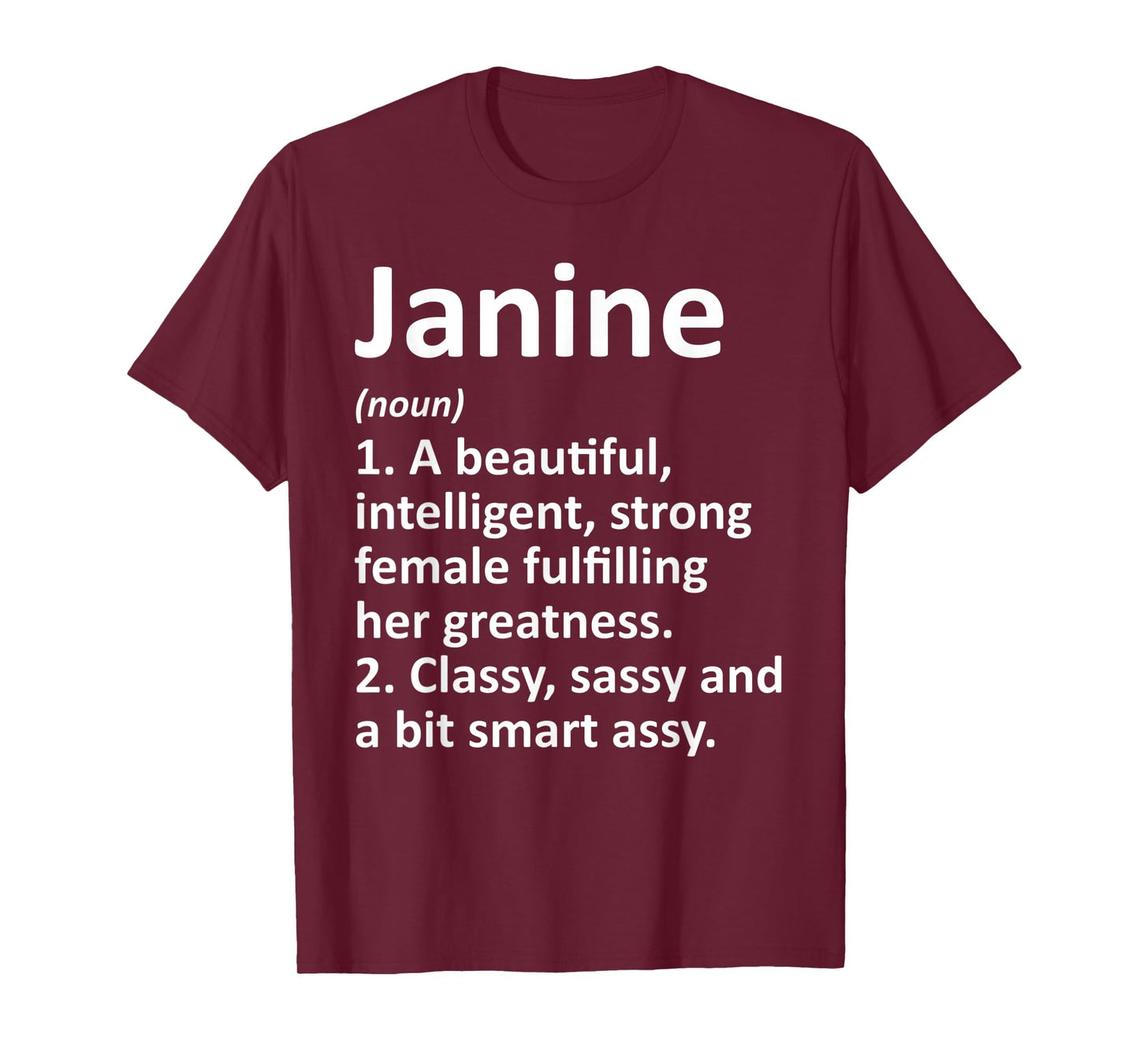 JANINE Definition Personalized Name Funny Christmas Gift T-Shirt