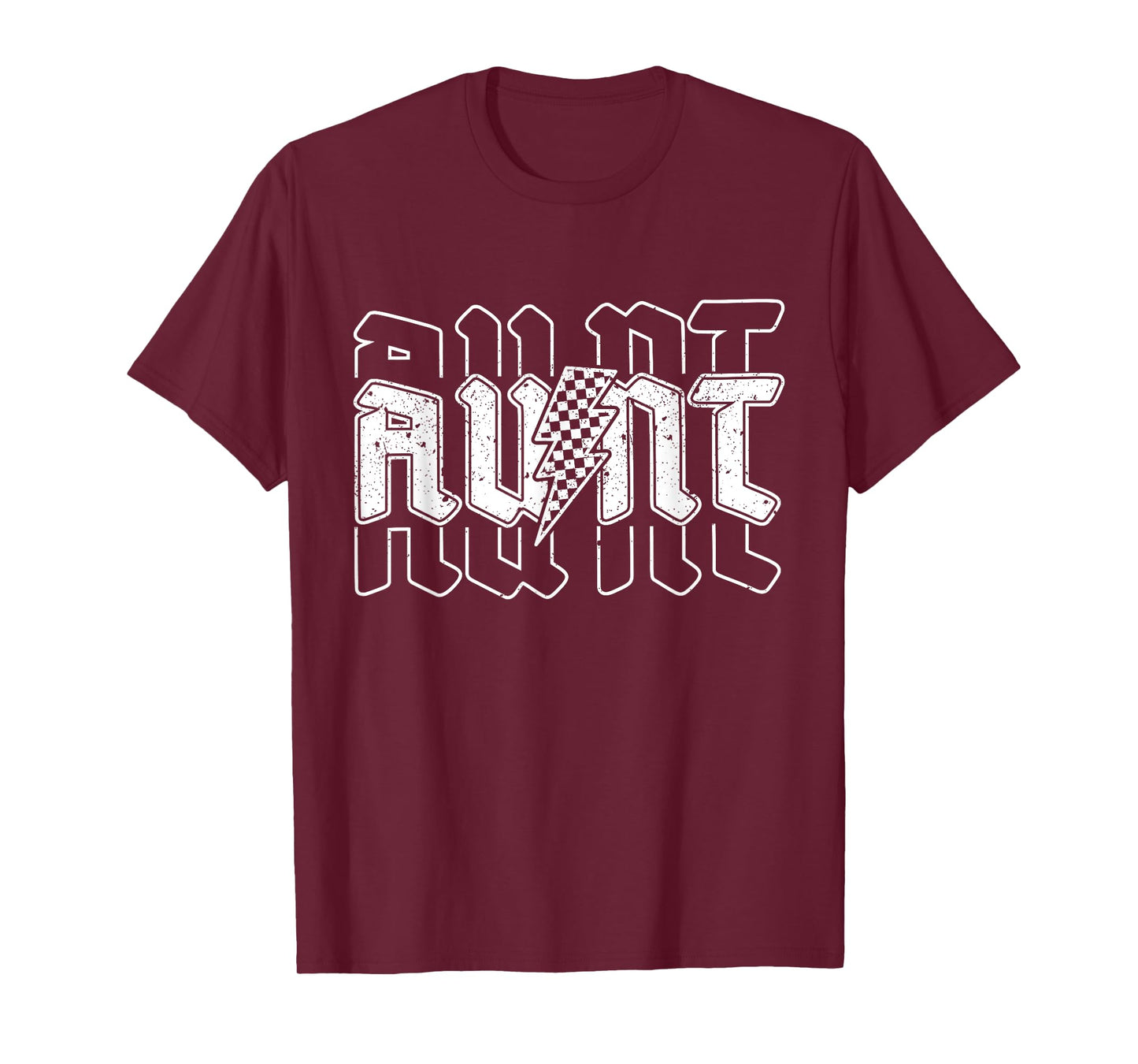 Checkered Aunt Lightning Bolt Mother's Day For Auntie Mother T-Shirt
