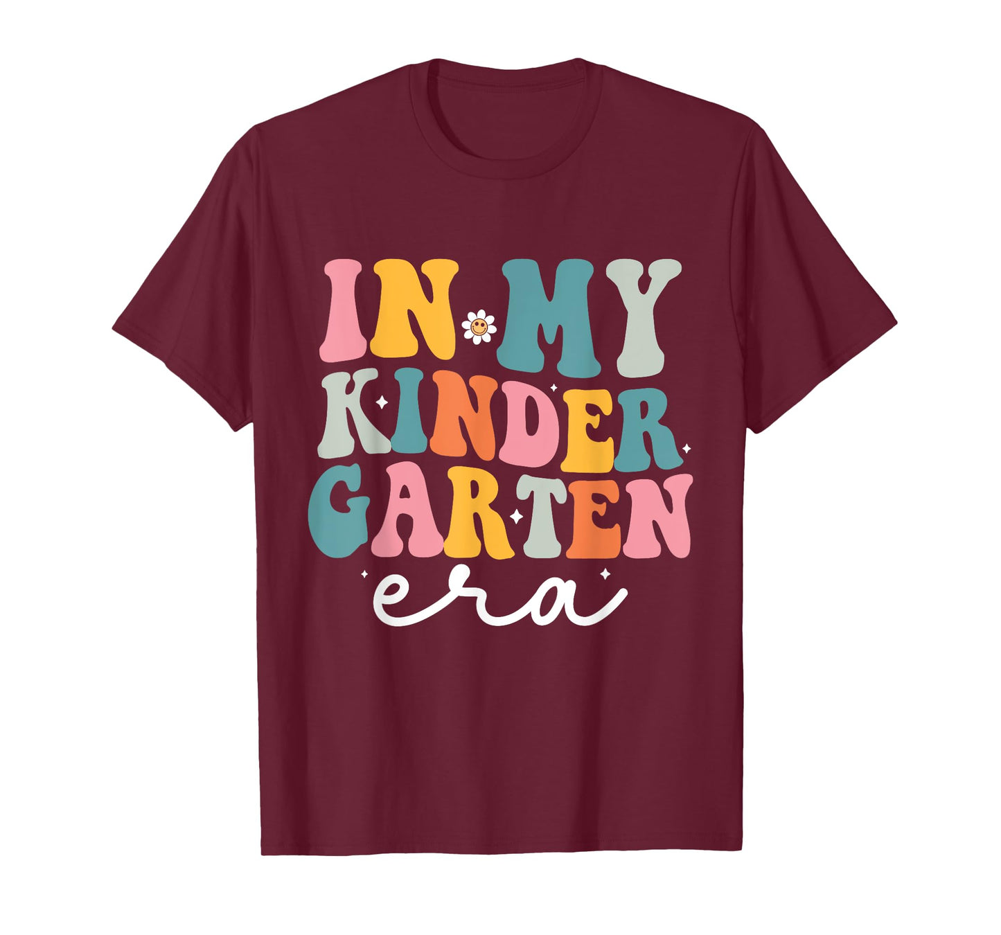 In My Kindergarten Era Groovy Kinder Back To School Teacher Men Women Kids T-Shirt