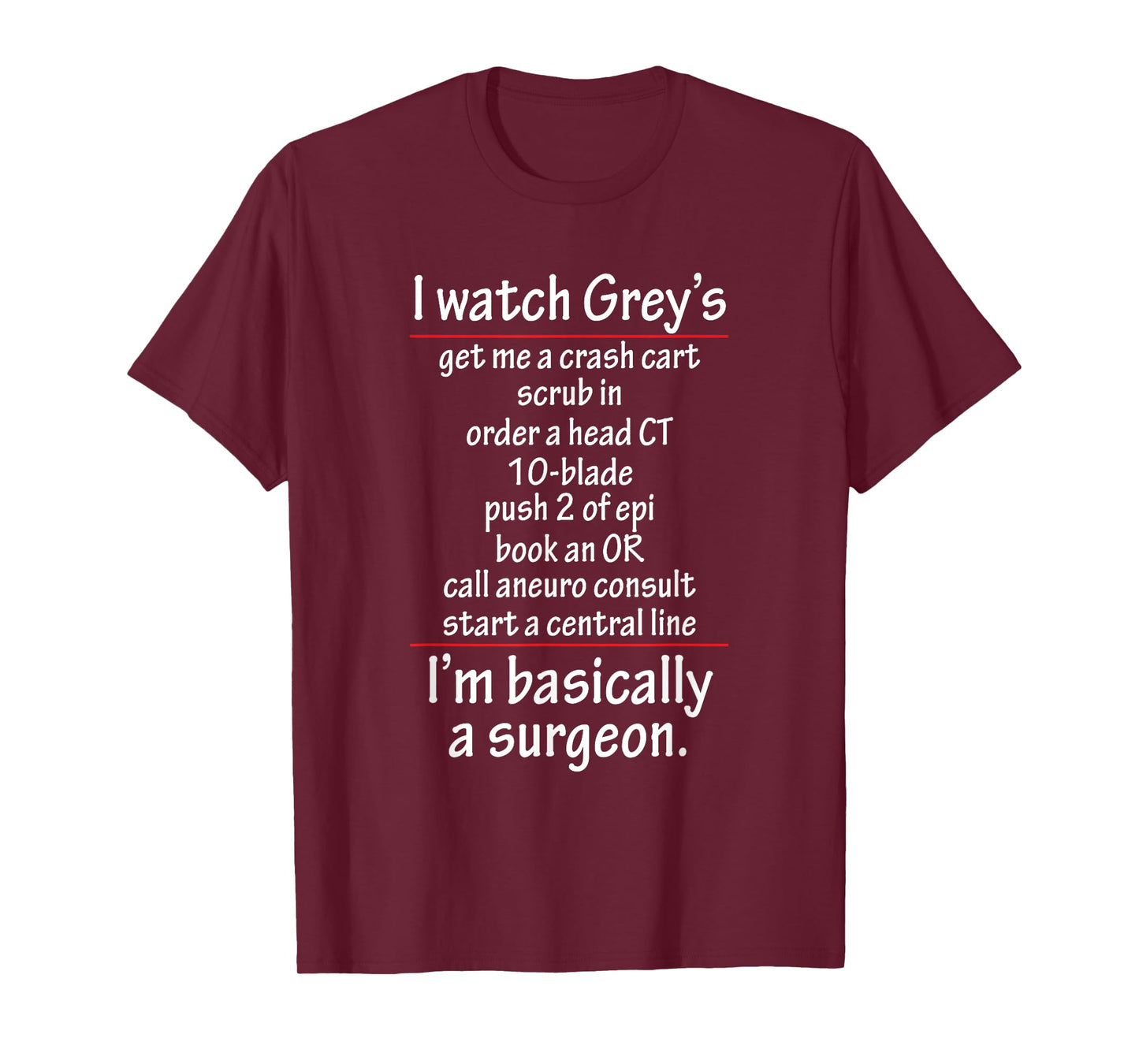 Doctor Novelty Apparel I'm Basically Surgeon T-Shirt