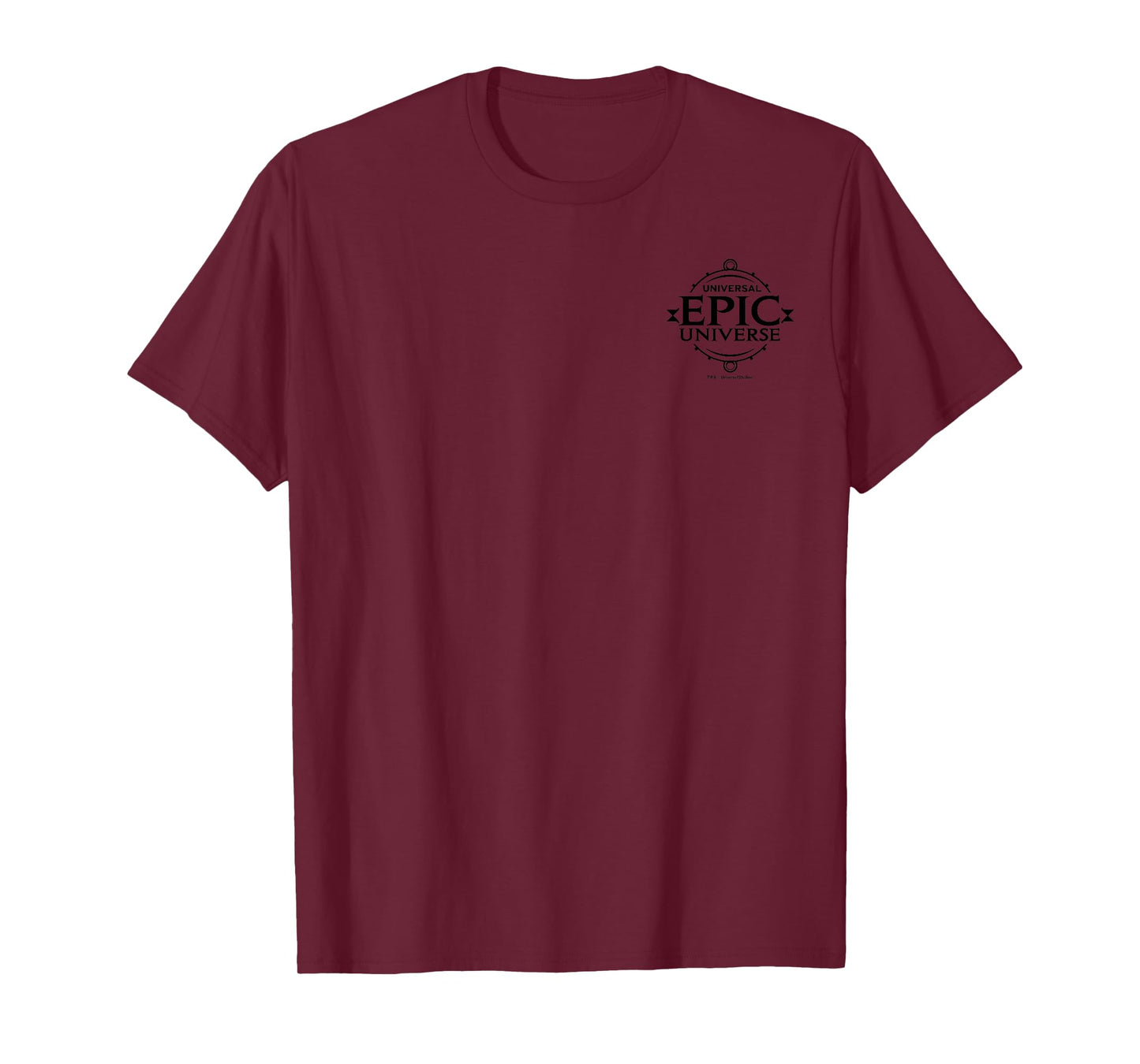 Universal Epic Universe Minimalist Logo Black Pocket Hit T-Shirt