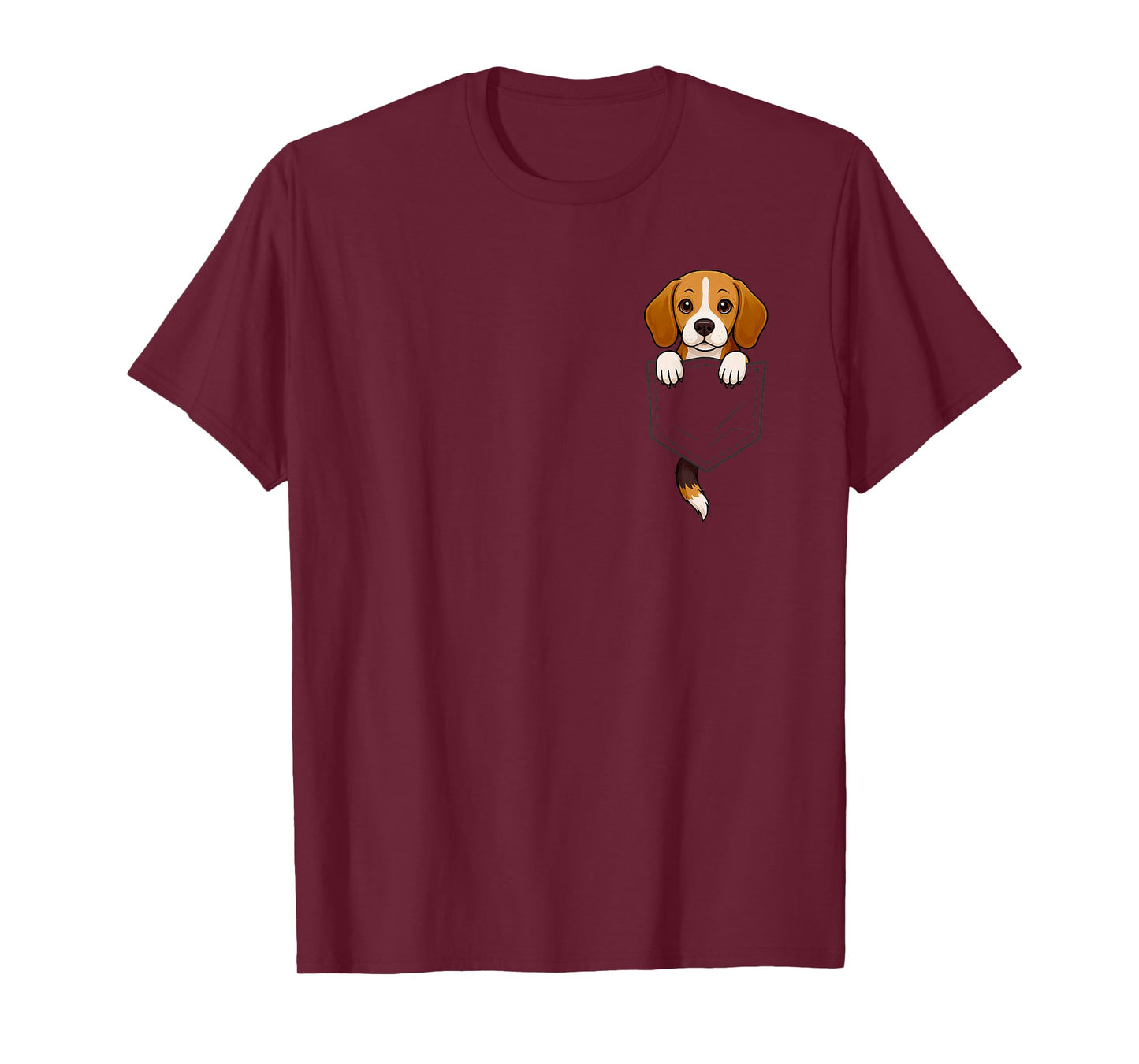 Funny Beagle Peeking in Pocket Animal Dog Lover Pet Mom T-Shirt