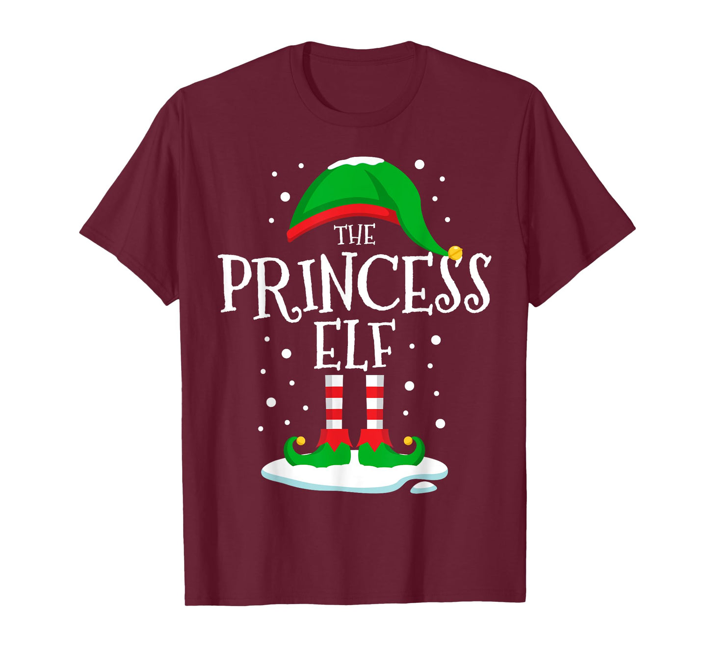 The Princess Elf Christmas Family Matching Xmas Women Funny T-Shirt