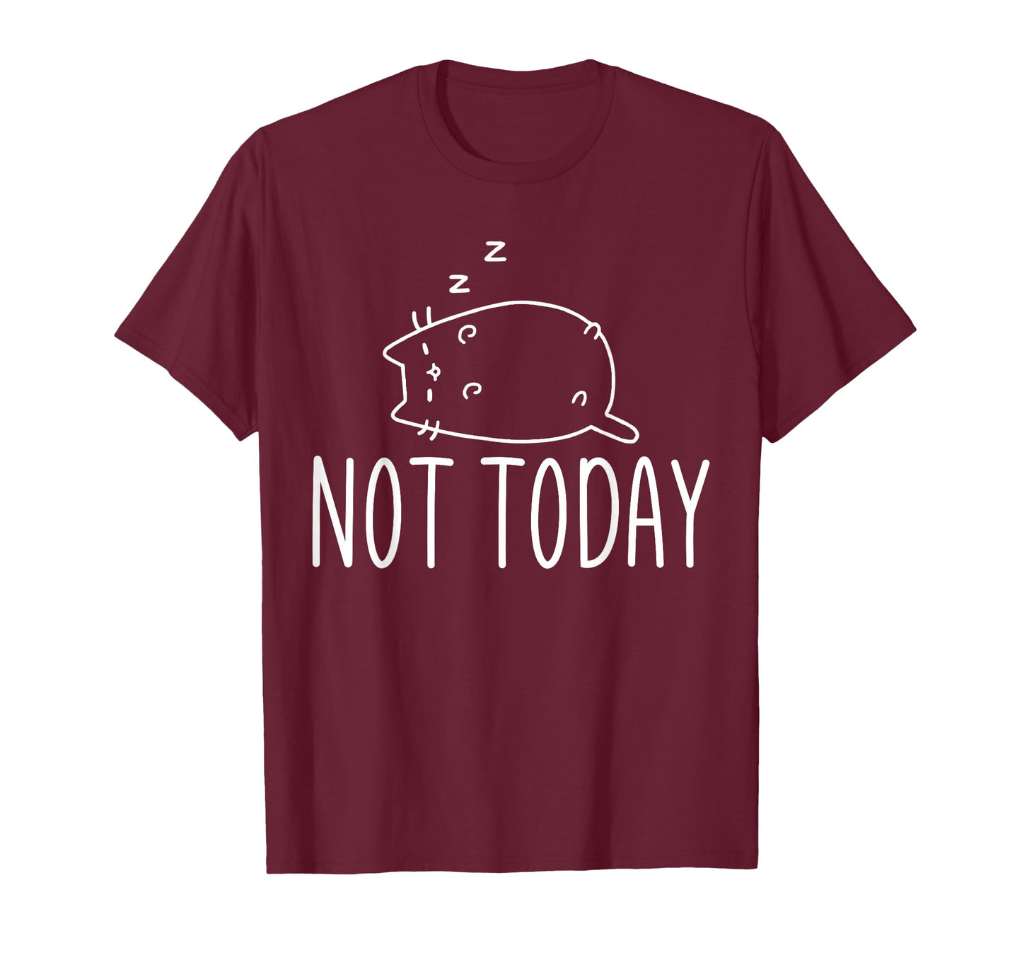 Not today Crazy Cat T-Shirts Graphic Cute Funny T-Shirt