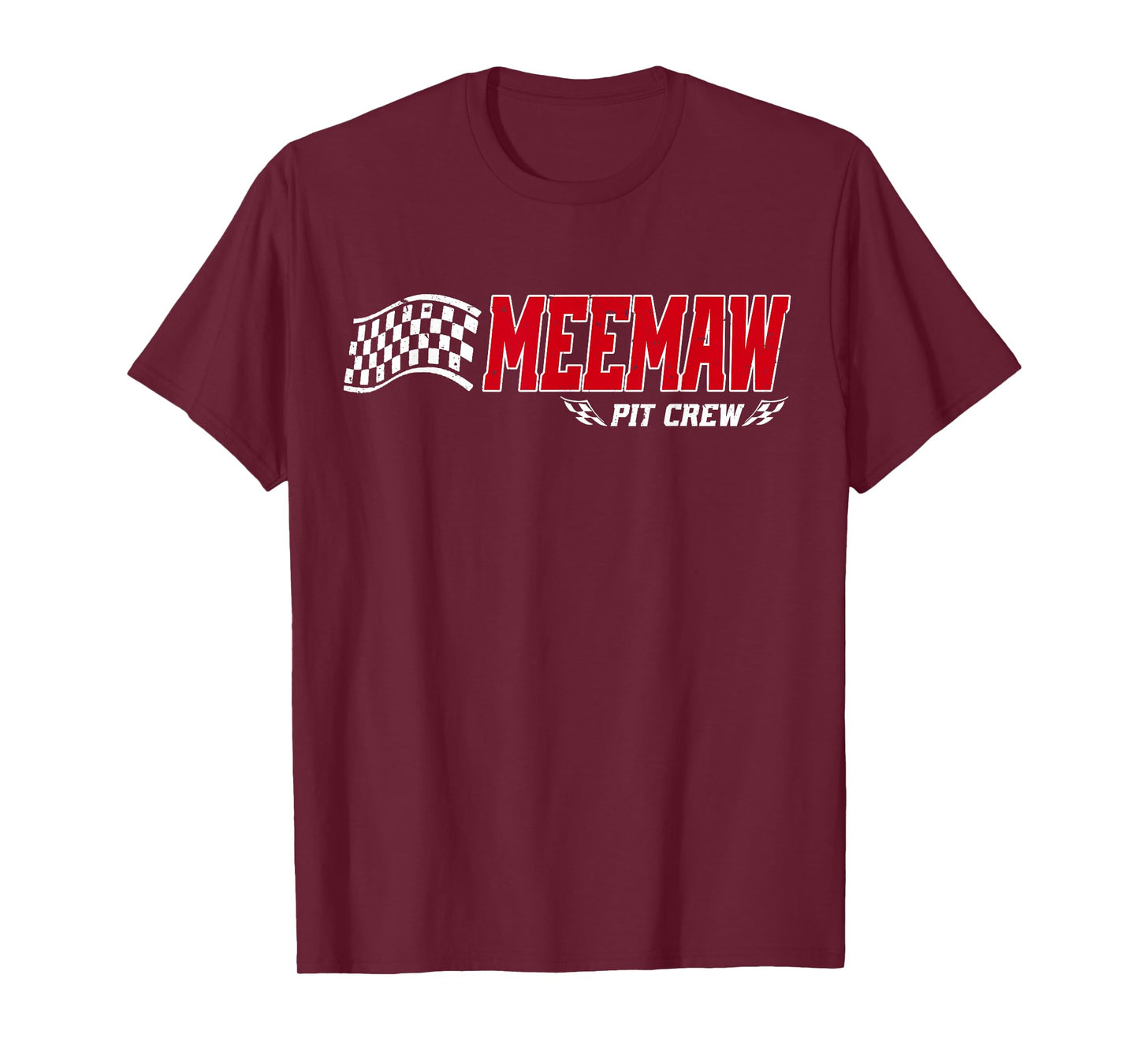 Meemaw Pit Crew Race Car Birthday Family Matching T-Shirt