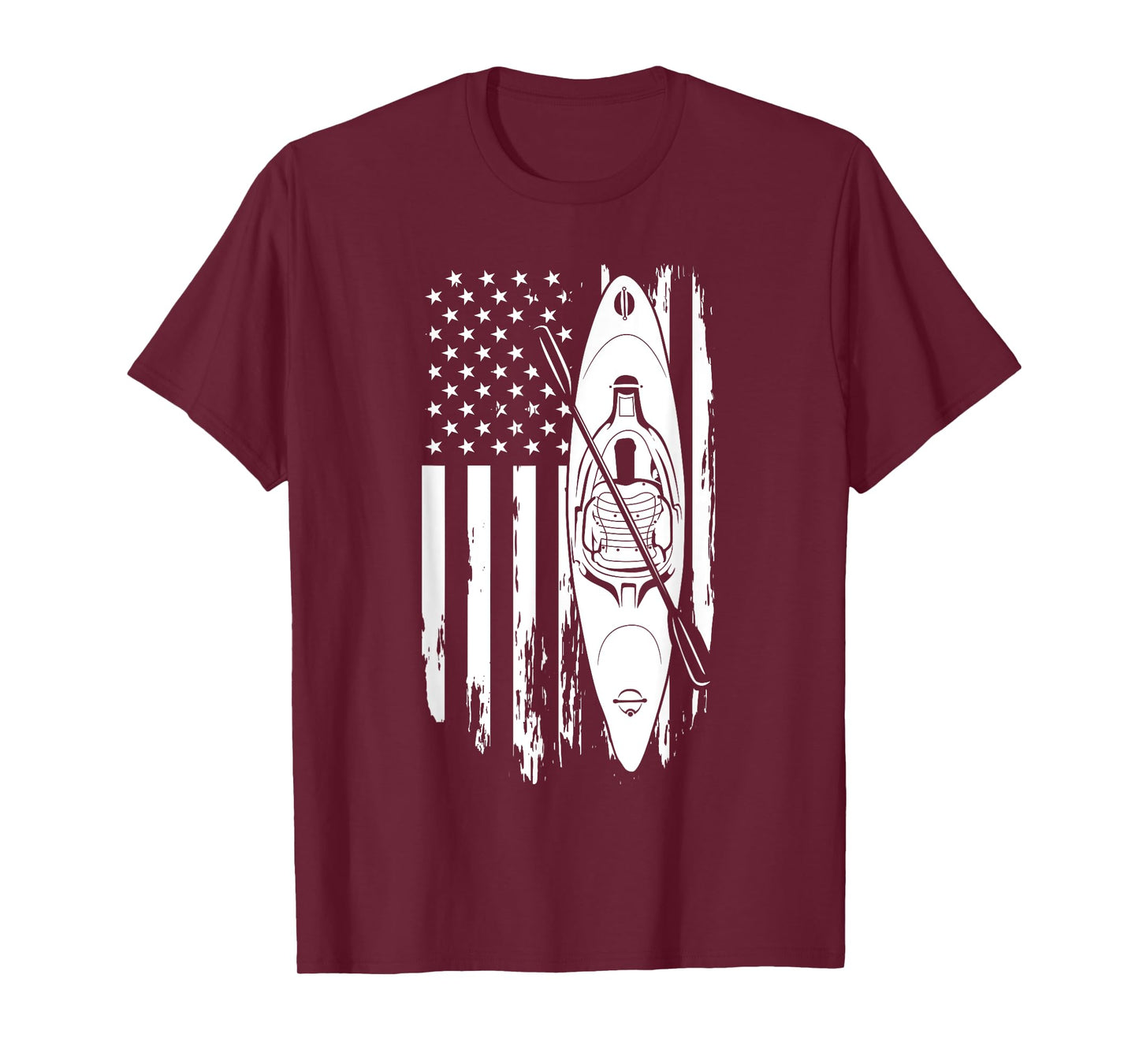 Kayak Paddle USA Flag American Kayaking 4th Of July Lovers T-Shirt